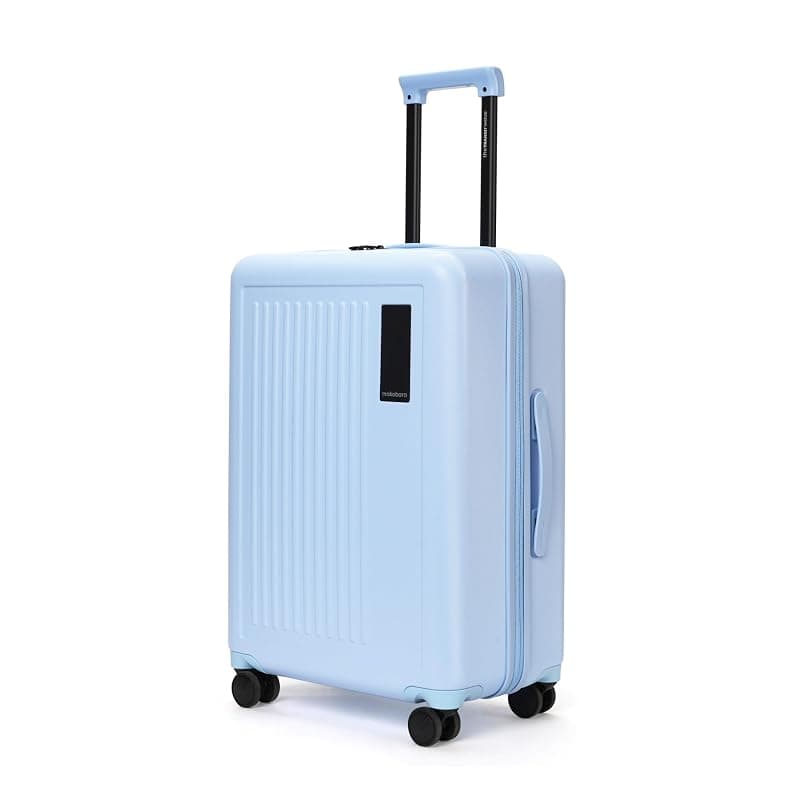 MOKOBARA The Transit Wave - Check-In Luggage | Medium 64 Cm Blue Polycarbonate 8 Wheel Trolley Spinner Wheel Hardsided Suitcase With Built In Tsa Lock Travel Suitcase (Shy Blue)