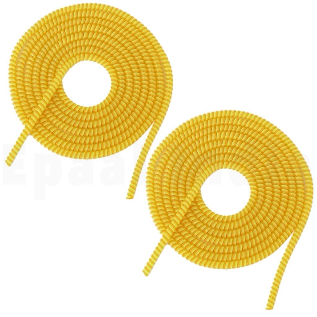 J'TTON Spiral Triple Color (2 Pcs) 1.4 Meters Each-Full Size Cable Cord Charger Protector Saver Winder for iPhone & Android Charging Cables (Yellow)