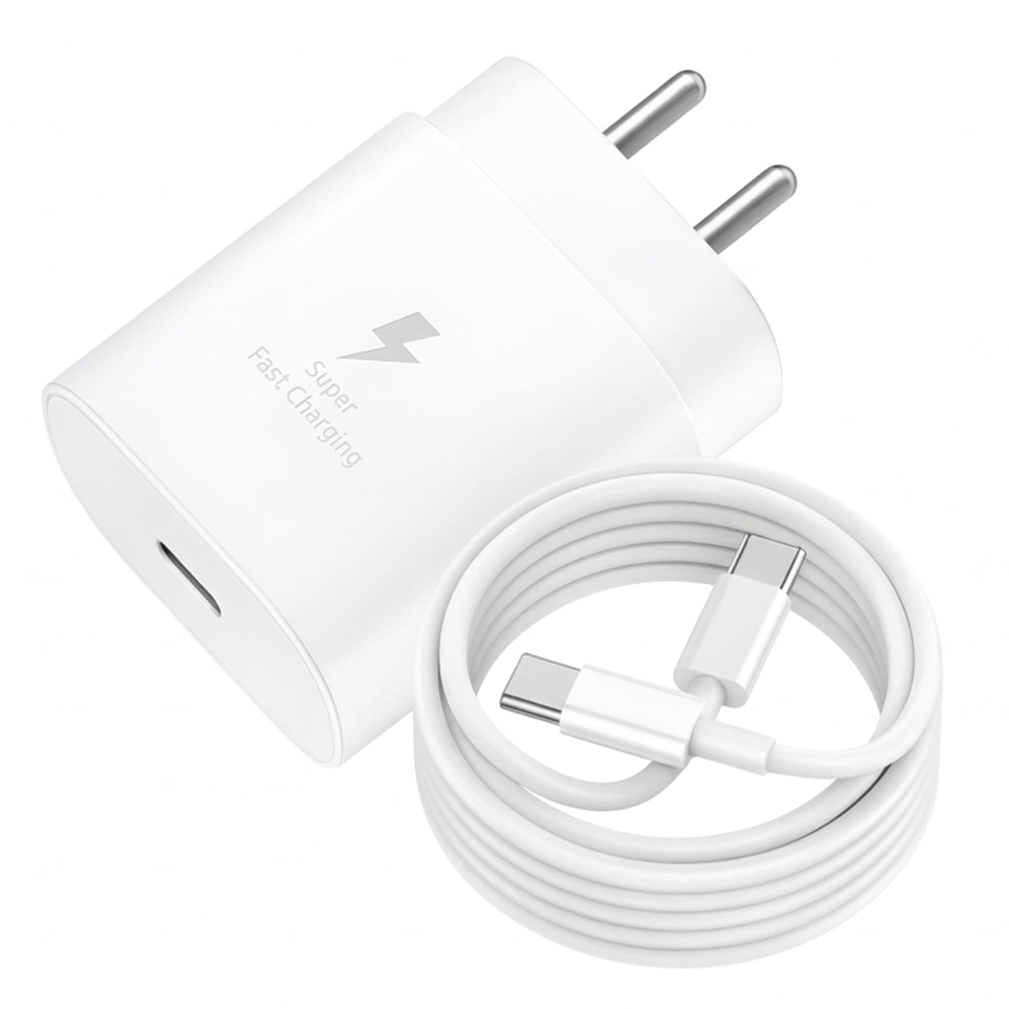 25W Charger for Samsung with Type-C to C Cable | Super Fast Charging PD Adapter for Galaxy S26/S25 Ultra, S24 FE, A56/A36/A16, M15/M17/M55 5G, F15/F55/Z Fold & S/A/M/F/Z Series Phones - BIS Certified