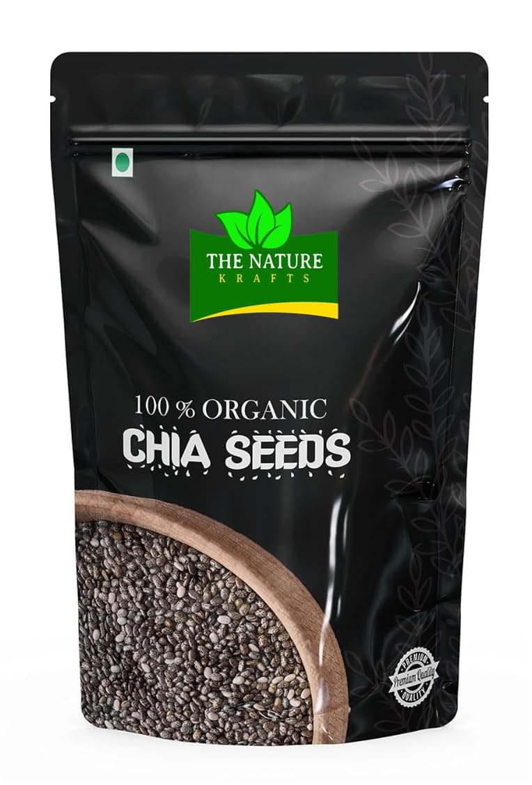 The Nature Krafts chia seeds | chia seeds for weight loss | Omega-3 Seeds for Eating | Non-GMO and Fibre Rich Seeds (1 kg)