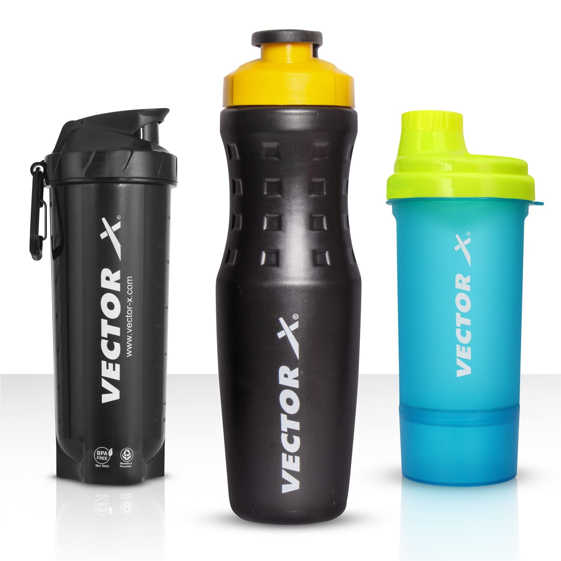 VECTOR X Energy Shaker & Active Bottle & Super Shaker (Pack of 3)