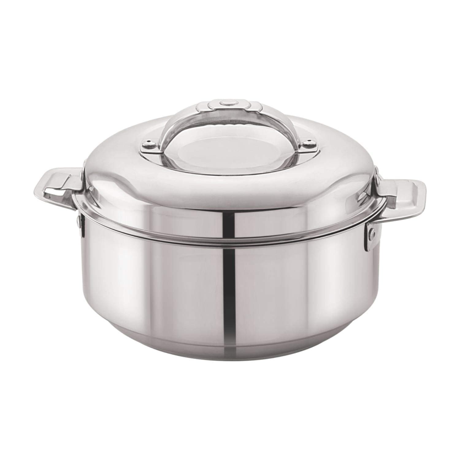 CELLO Maxima Insulated Casserole Hot Pot For Kitchen 2000 ml Silver | Easy to Serve Lightweight Outdoor Safe Keeps Food Hot and Warm Airtight Insulated Casserole Hot Pot Pack Set For Roti Rice Biryani