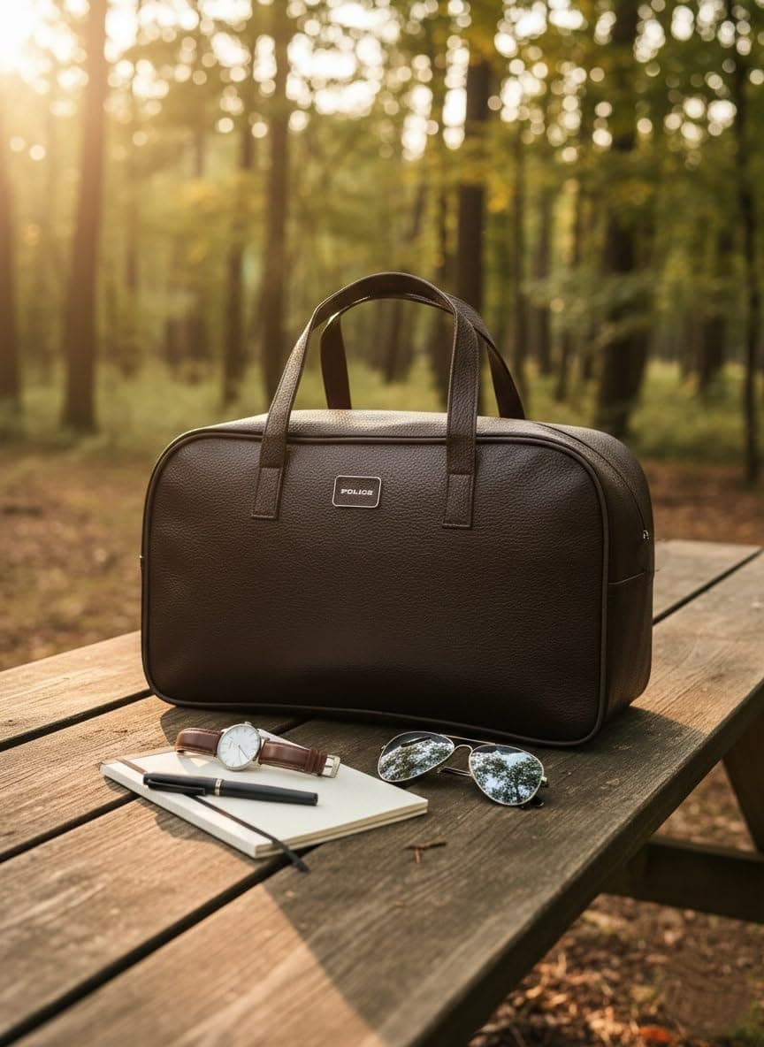 Alfred Classic Premium Duffle Bag, Featuring a Clean Pocket-Free Silhouette Brown