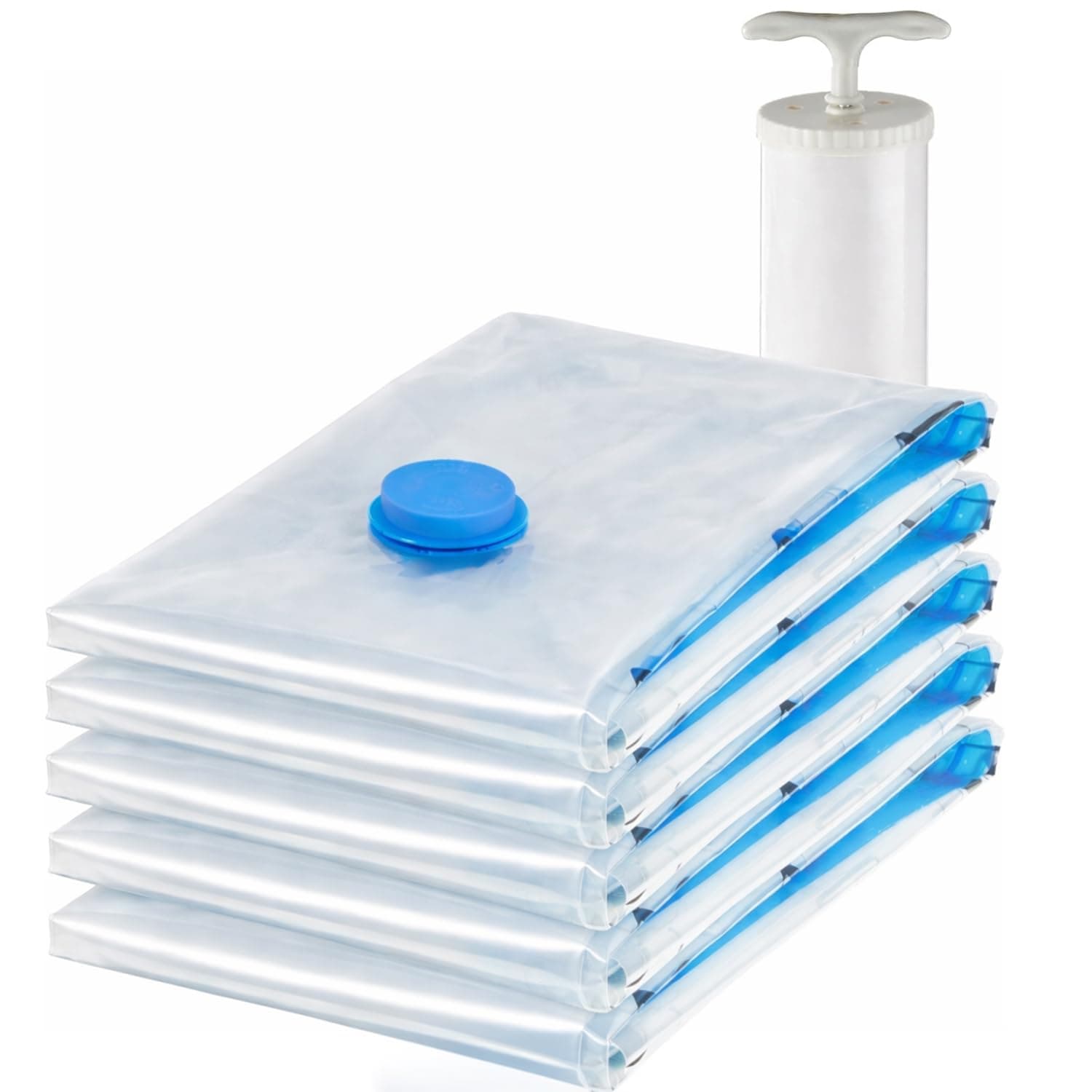 Lifelong Pack of 5 Vacuum Bags for Travel | Vacuum Storage Bags with Pump, Packing & Large Storage Bags for Clothes & Other Items | Reusable Space Saver Bags for Storage |More Space to Keep Essentials