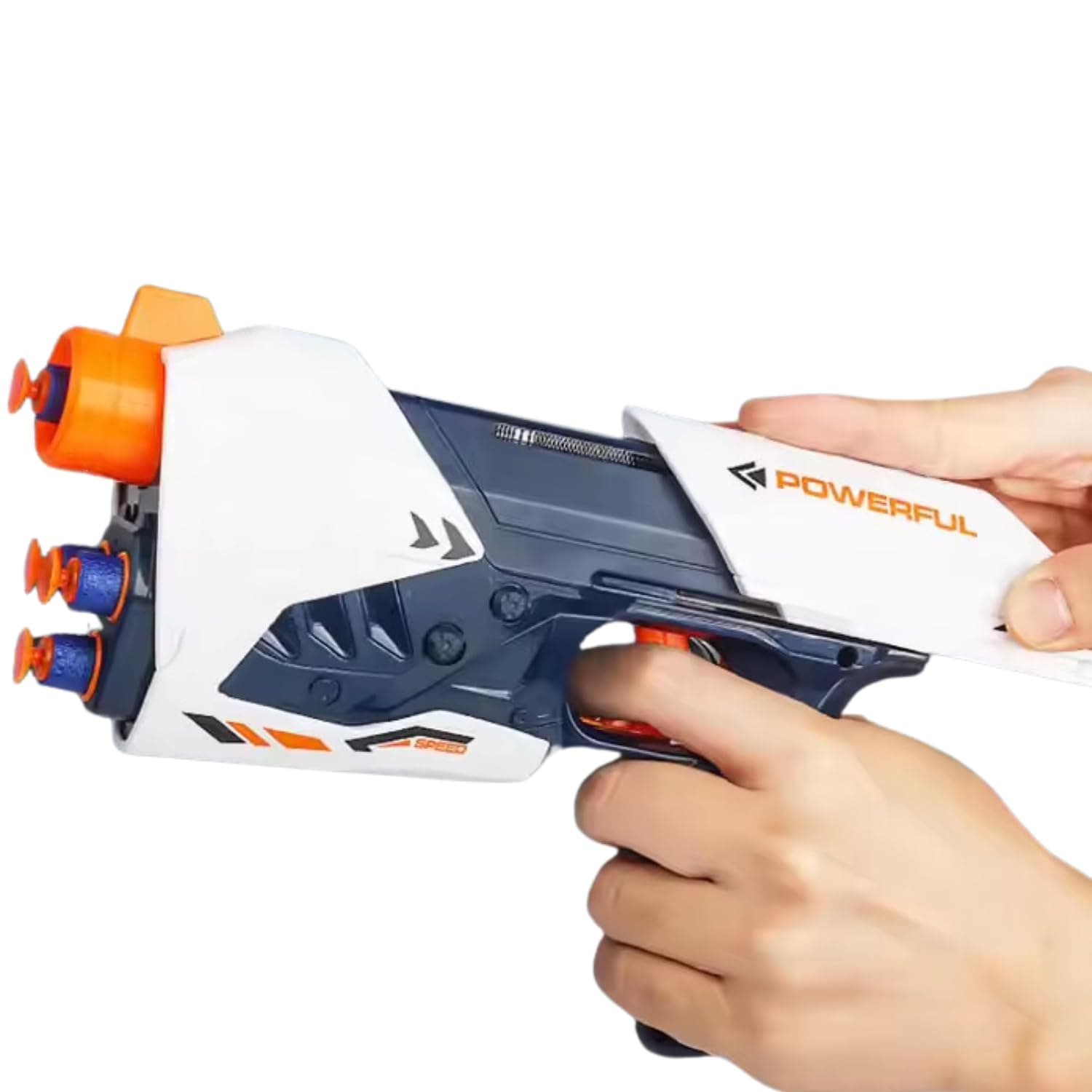 MiniSteps Blaze Storm Soft Bullet Gun Toy Includes 10 Safe Foam Darts, Action Shooting Battle Toy for Boys, Super Gun (Multicolor)