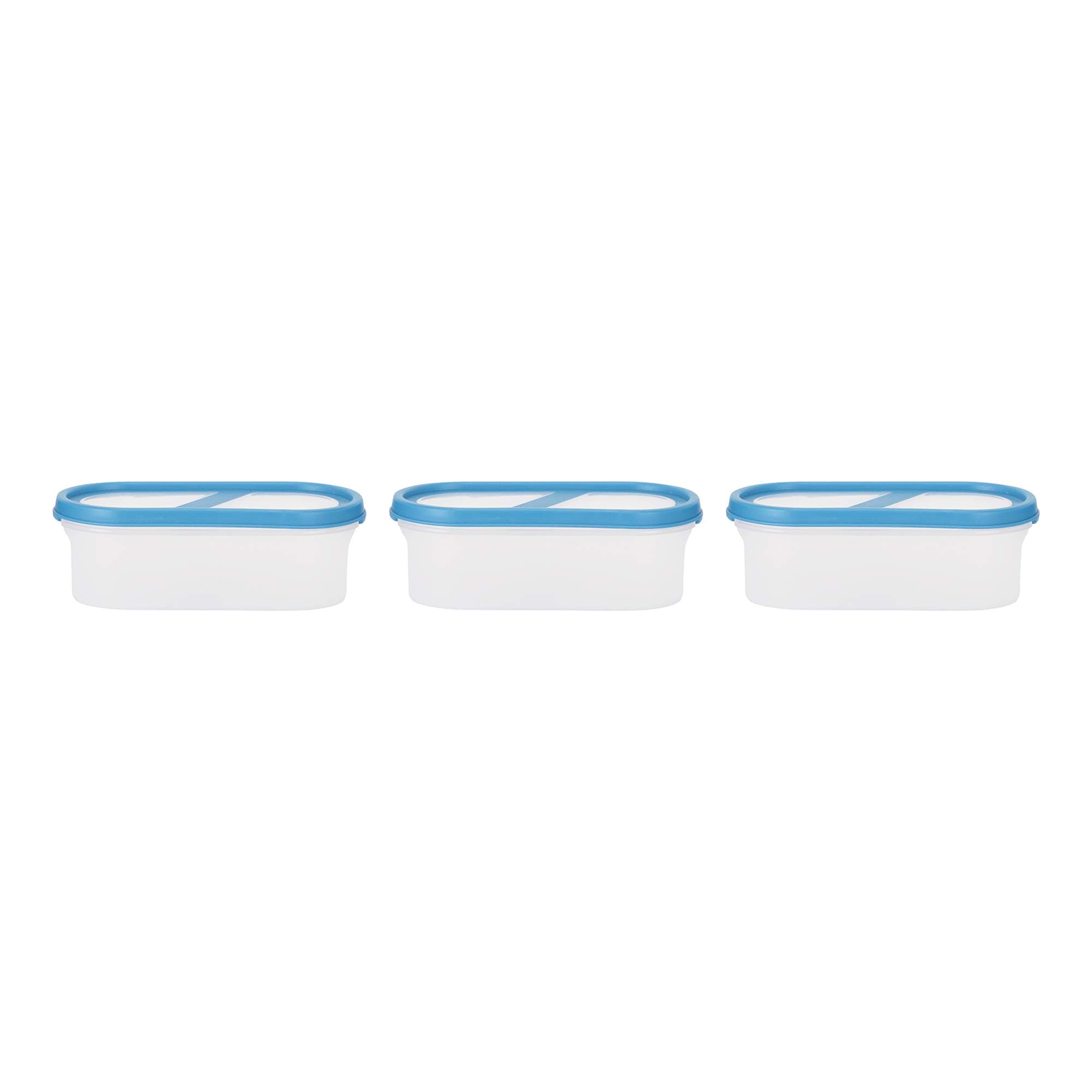 SimpArte 360° AirTight Kitchen Storage Container Set for Rice|Dal|Atta|Flour|Cereals|Pulses|Snacks, Stackable|BPA Free|Modular Design|Set of 3 (525 ml), Sky Blue