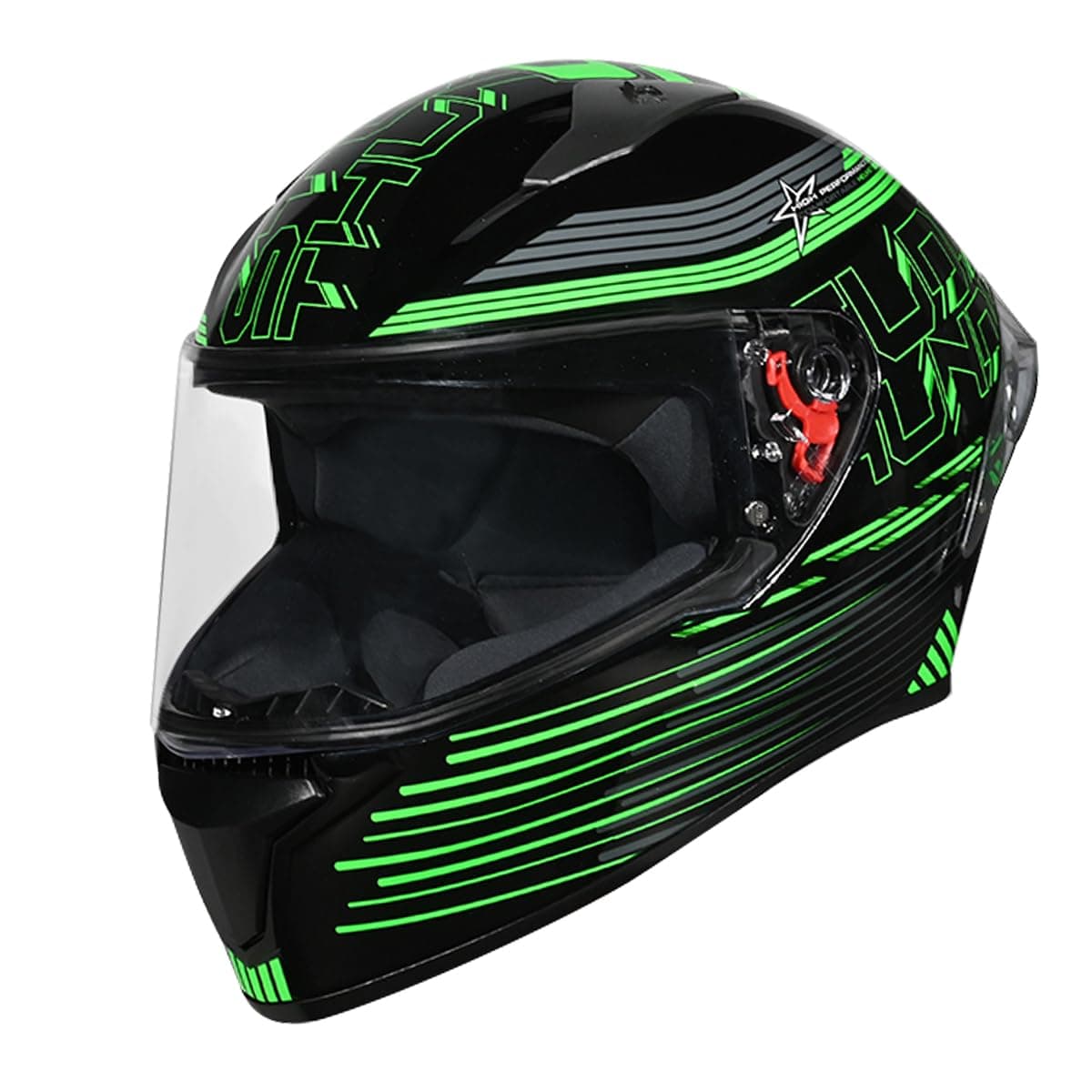 STUDDS Thunder D11 ISI and DOT Certified Full Face Helmet for Men and Women with Clear Visor ( BLK N3 M)