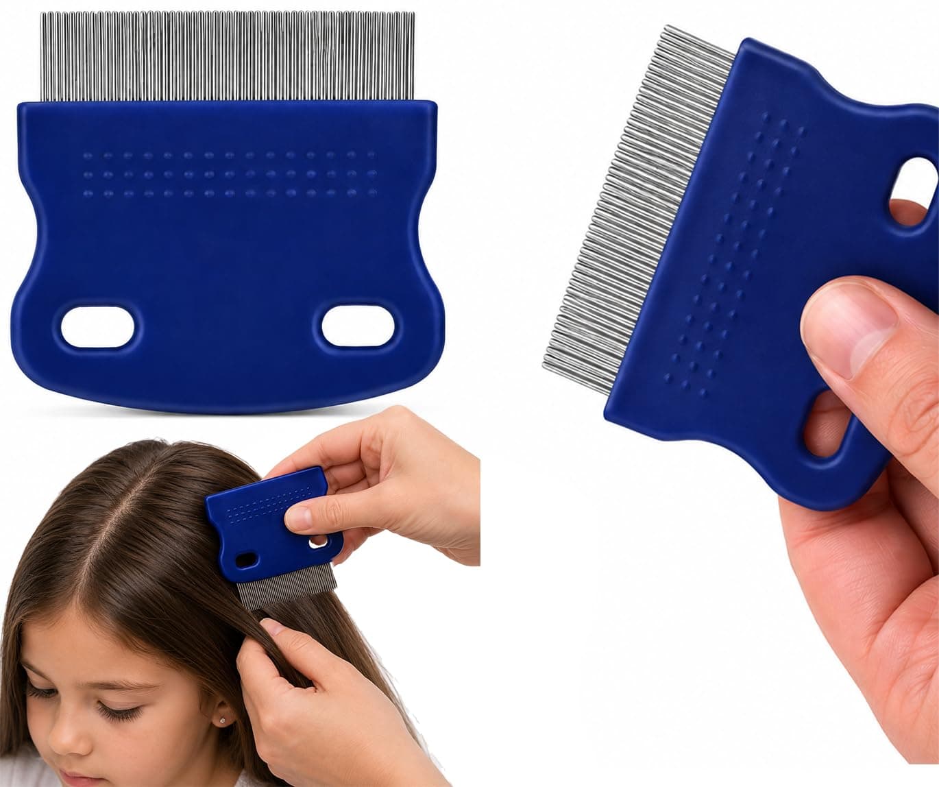 TEMPERIA (1 pcs) Lice Comb for Women, Men & Kids Hair - Nits, Dandruff & Lice Eggs Remover Products - Hair Lies Removal Comb for Head - Premium & Ergonomic Design (Random Colors) (MN01)