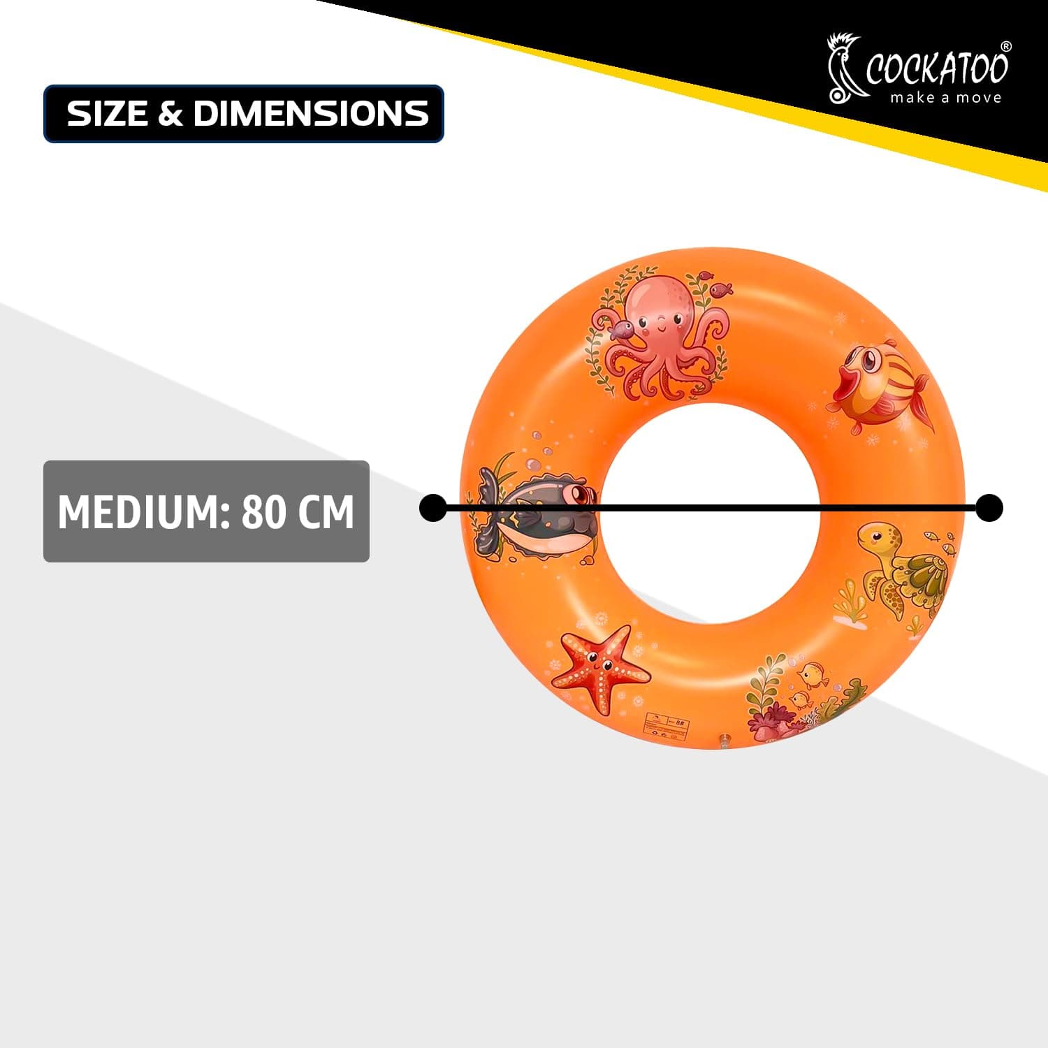 Cockatoo Inflatable PVC Swimming Floats with Handles, Small Swimming Pool Floats
