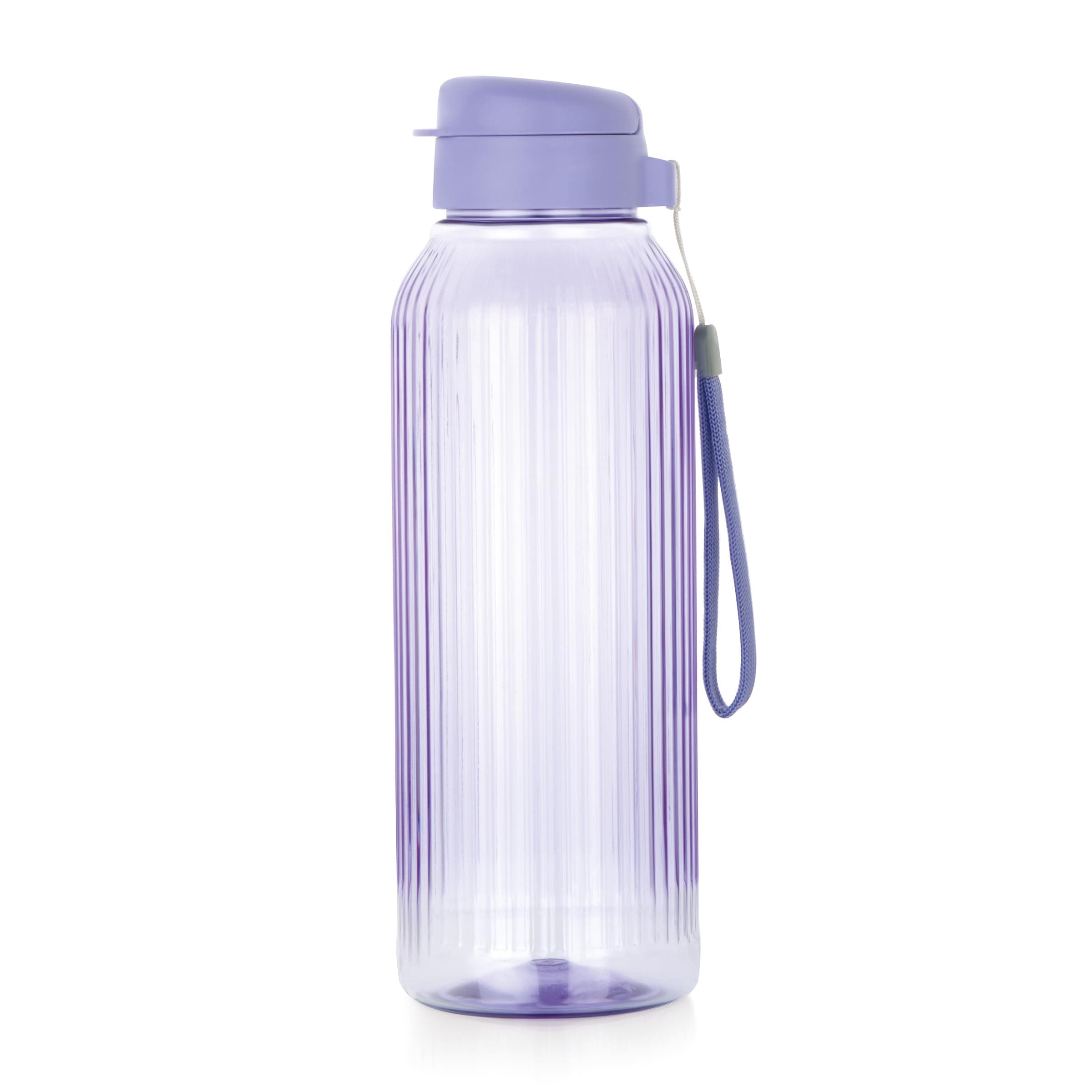 ATTRO Linear 1.5 L BPA-Free Plastic Water Bottle with Leak-Proof Flip-Top Cap, Easy to Carry Nylon Strap and Stylish Color for Daily Hydration- Purple