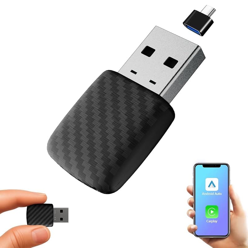 Sunweyer S28 Super Mini USB Wireless CarPlay & Android Auto Adapter Dongle, Convert Wired to Wireless, Compatible with Car from 2017, Support OTA Upgrade
