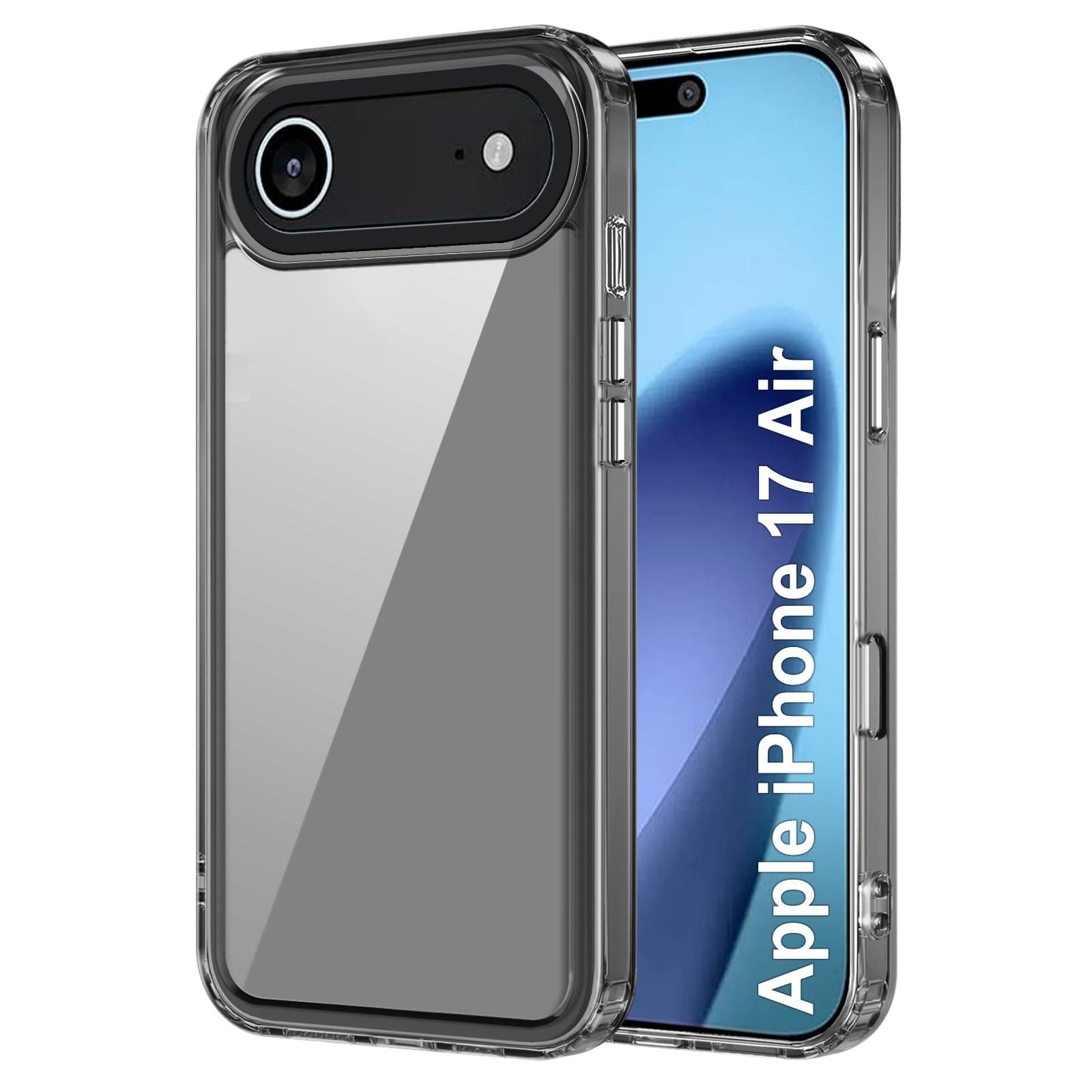 amazon basics Back Case Cover for iPhone 17 Air | Compatible for iPhone 17 Air Back Cover | Case Cover with Camera Protection | (TPU + PC | Translucent Black)