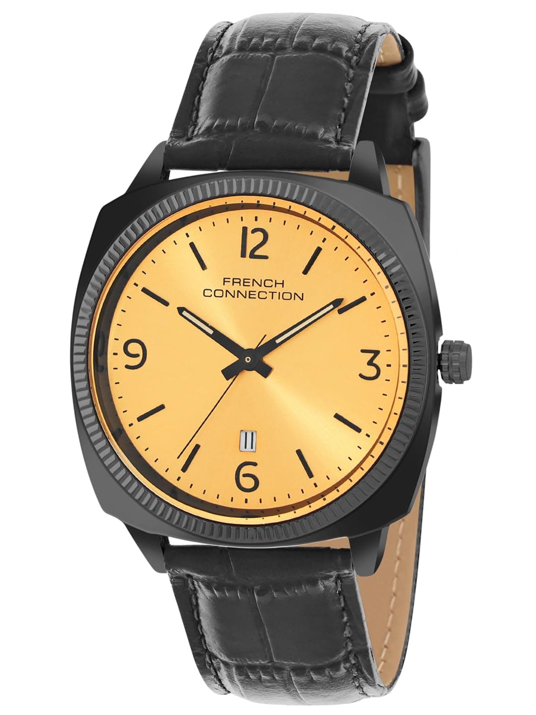 French Connection Solistice Mustard Dial Mens Analogue Watch FCN084BBL