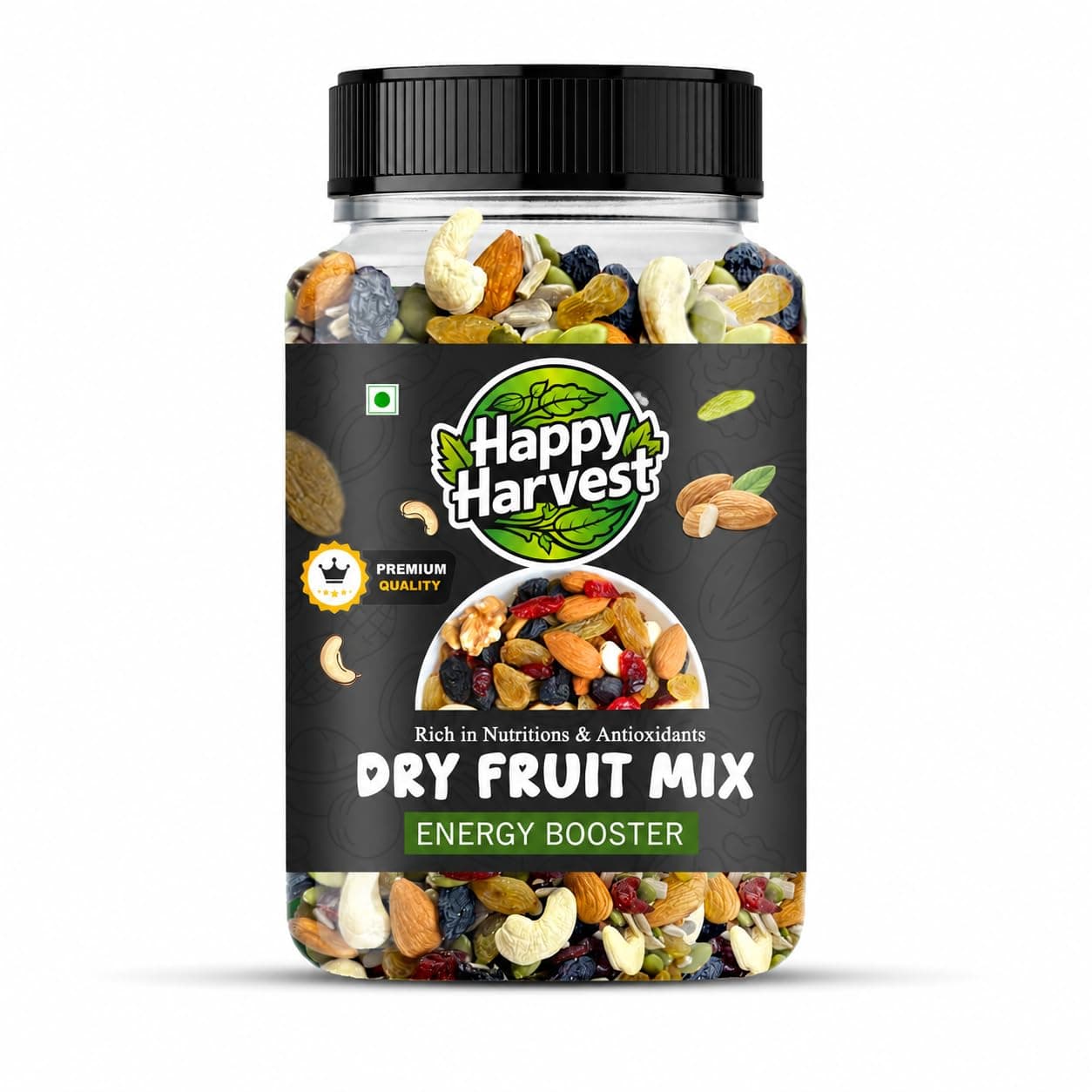 HAPPY HARVEST Premium Mix Dry Fruits 1kg| Mixed Nuts & Dried Fruits | Healthy Snack Mix | Rich in Protein, Fiber & Essential Nutrients | Natural Energy Booster | Ideal for Daily Snacking (250gm)