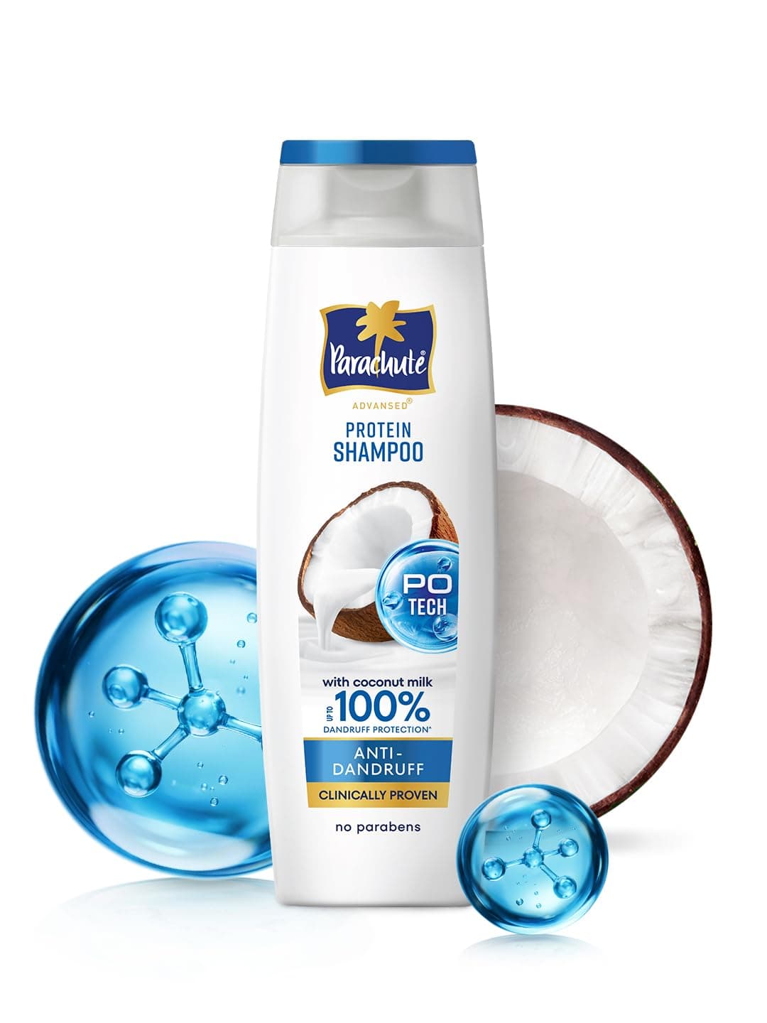 Parachute Advansed Anti-Dandruff Shampoo with Coconut Milk & PO Tech | Up to 100% Dandruff protection | for Strong Healthy Scalp | Paraben free | For Men & Women | 340ml