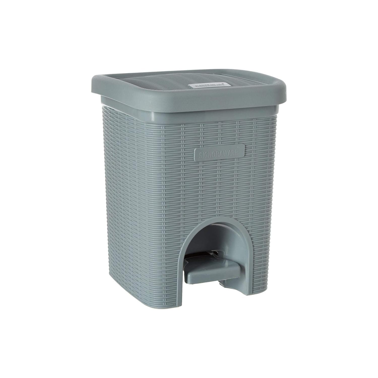 SIGNORA WARE Plastic 7 Liters Modern Lightweight Pedal Dustbin/Thrash Can Dustbins With Lid For Home Office/Non Garbage Smell/Unbreakable Single Mould/Heavy Duty Kitchen Bedroom Bathroom(7Ltr Grey)