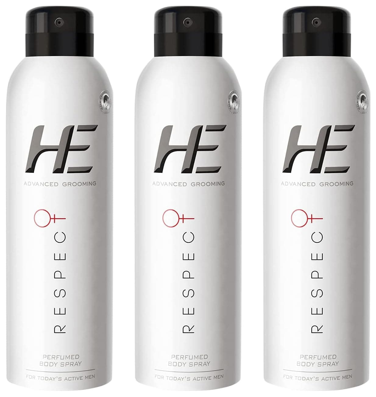 He Advanced Grooming Respect Perfumed Body Spray, 150ml (Pack of 3)