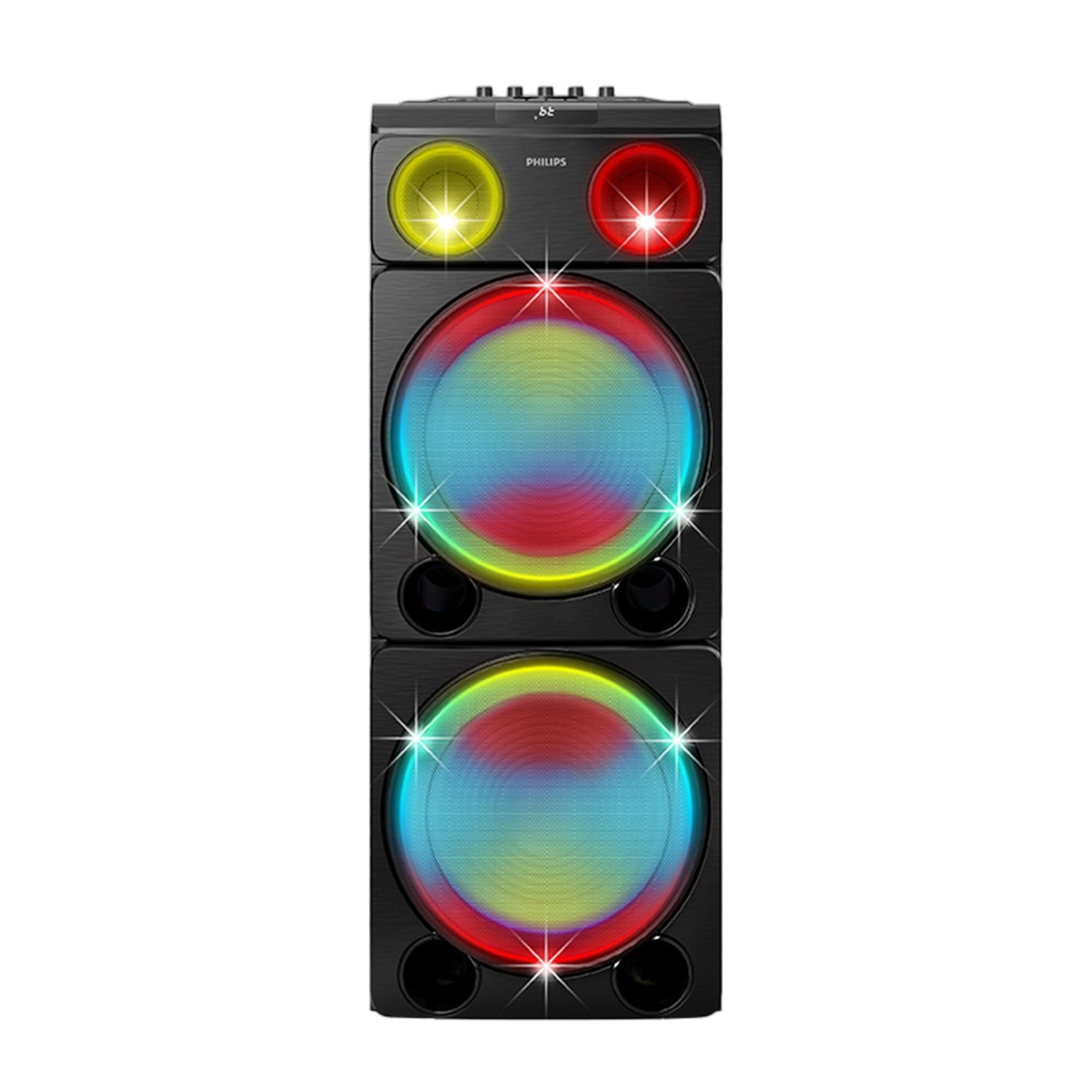 Philips TAX5509 Bluetooth Wireless Party Speaker with Free Mic, 260W Output, Powerful Bass, DJ & Karaoke Effects, Full-Speaker Rainbow Lights, Shake The Room Sound (Black)