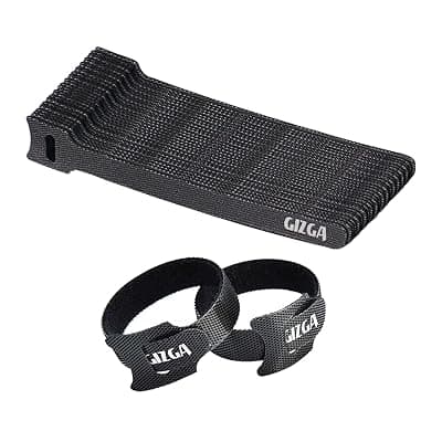 Gizga Essentials Cable Organiser, Cord Management System for PC, TV, Home Theater, Speaker & Cables, Reusable Cable Organizer for Desk, WFH Accessories, Organizer Tape Roll, Reusable Cable Ties Strap