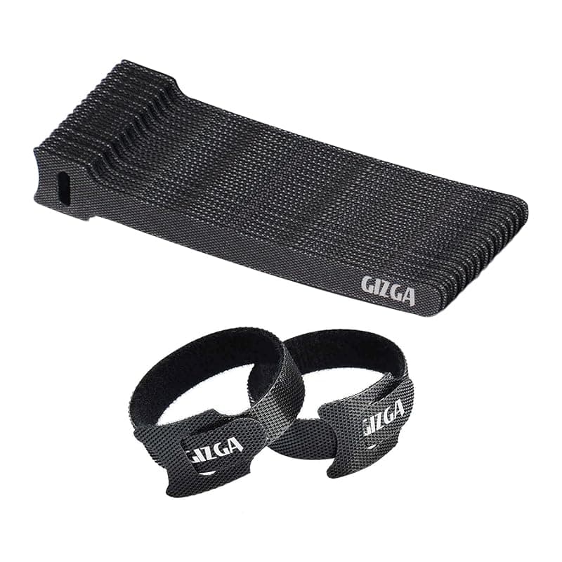 Gizga Essentials Cable Organiser, Cord Management System for PC, TV, Home Theater, Speaker & Cables, Reusable Cable Organizer for Desk, WFH Accessories, Organizer Tape Roll, Reusable Cable Ties Strap