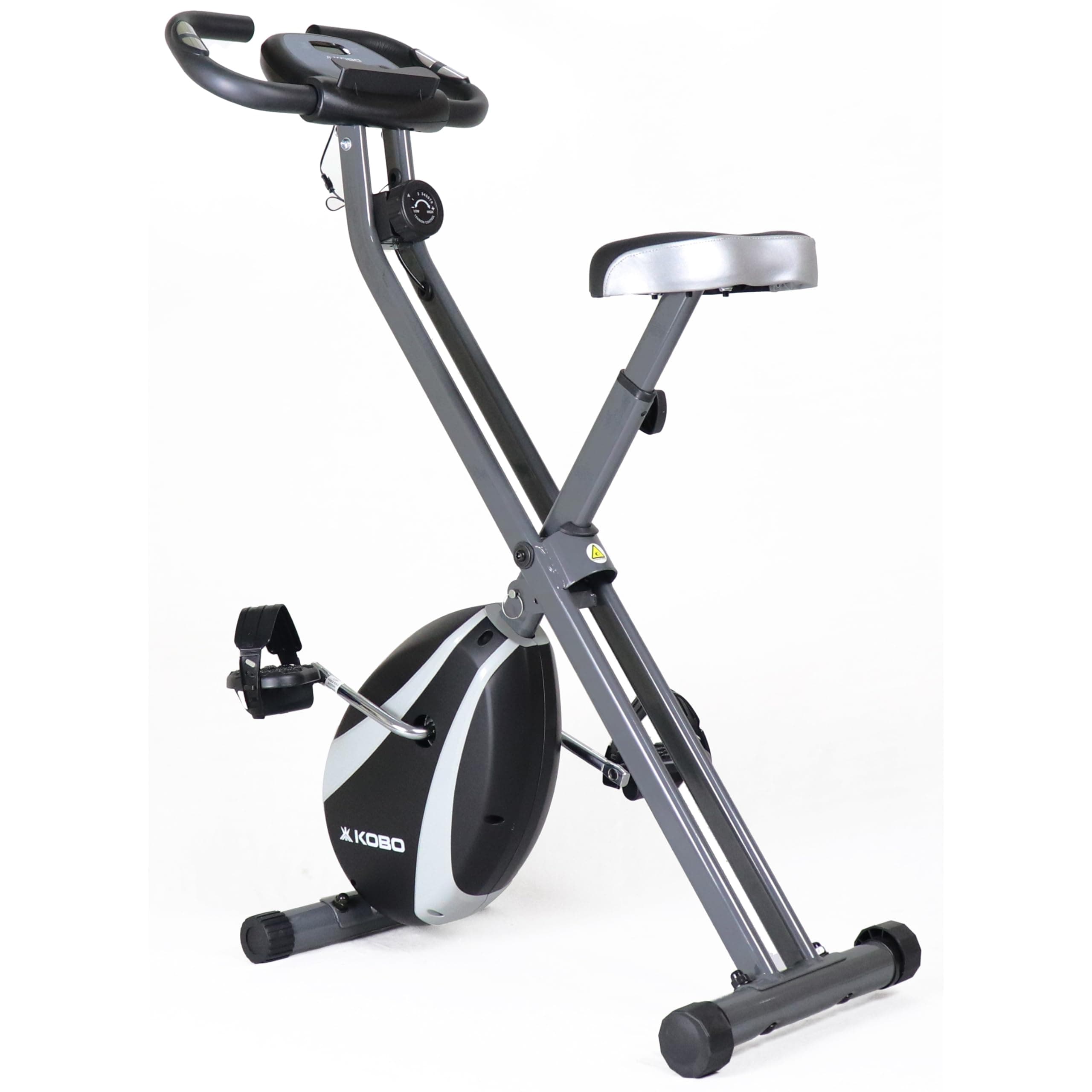 Kobo Folding Magnetic Exercise Bike with 3KG Flywheel, 120KG Max User Weight – Compact, Adjustable, Upright Modes – Home Workout Fitness Cycle