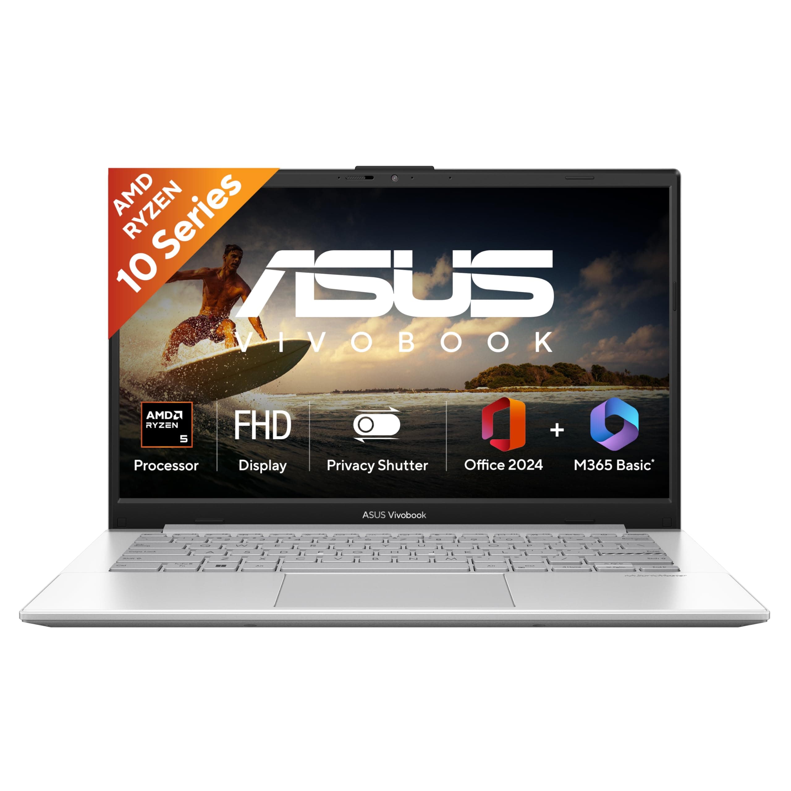 ASUS Vivobook Go 14 (2026),AMD Ryzen 5 40, AMD Radeon iGPU,16GB RAM,512GB SSD,FHD, 14"(35.5 cm),Windows 11 Home,M365 Basic(1 Year)* Office 2024,Cool Silver,1.38 Kg,E1404FA-EB1226WS,Thin & Light Laptop