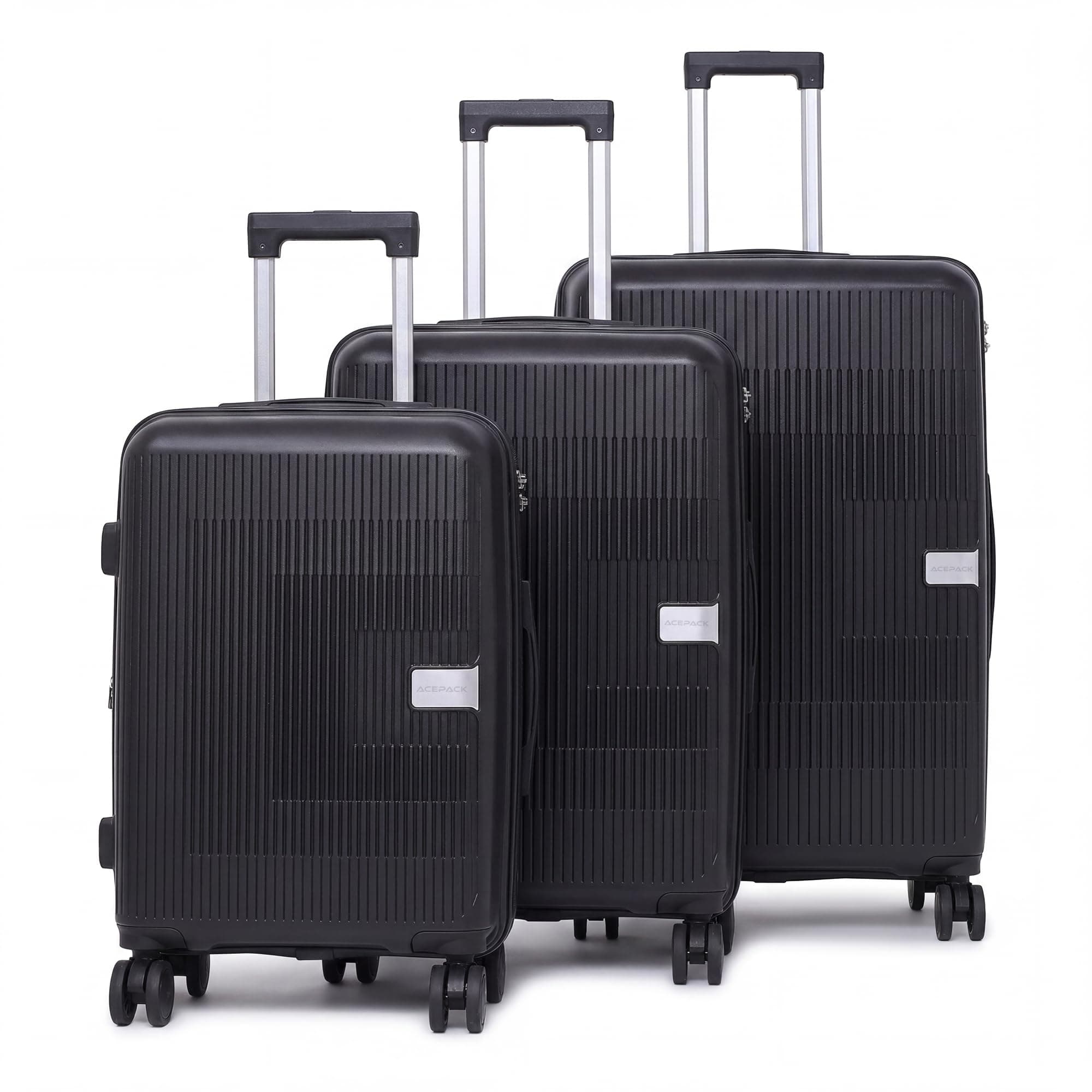 VLITE Airstream Family Set of 3 (S +M+ L) Hard Sided Luggage Trolley Bag for Travel Suitcase with 8 Spinner Wheels - Check-in Size Suitcase
