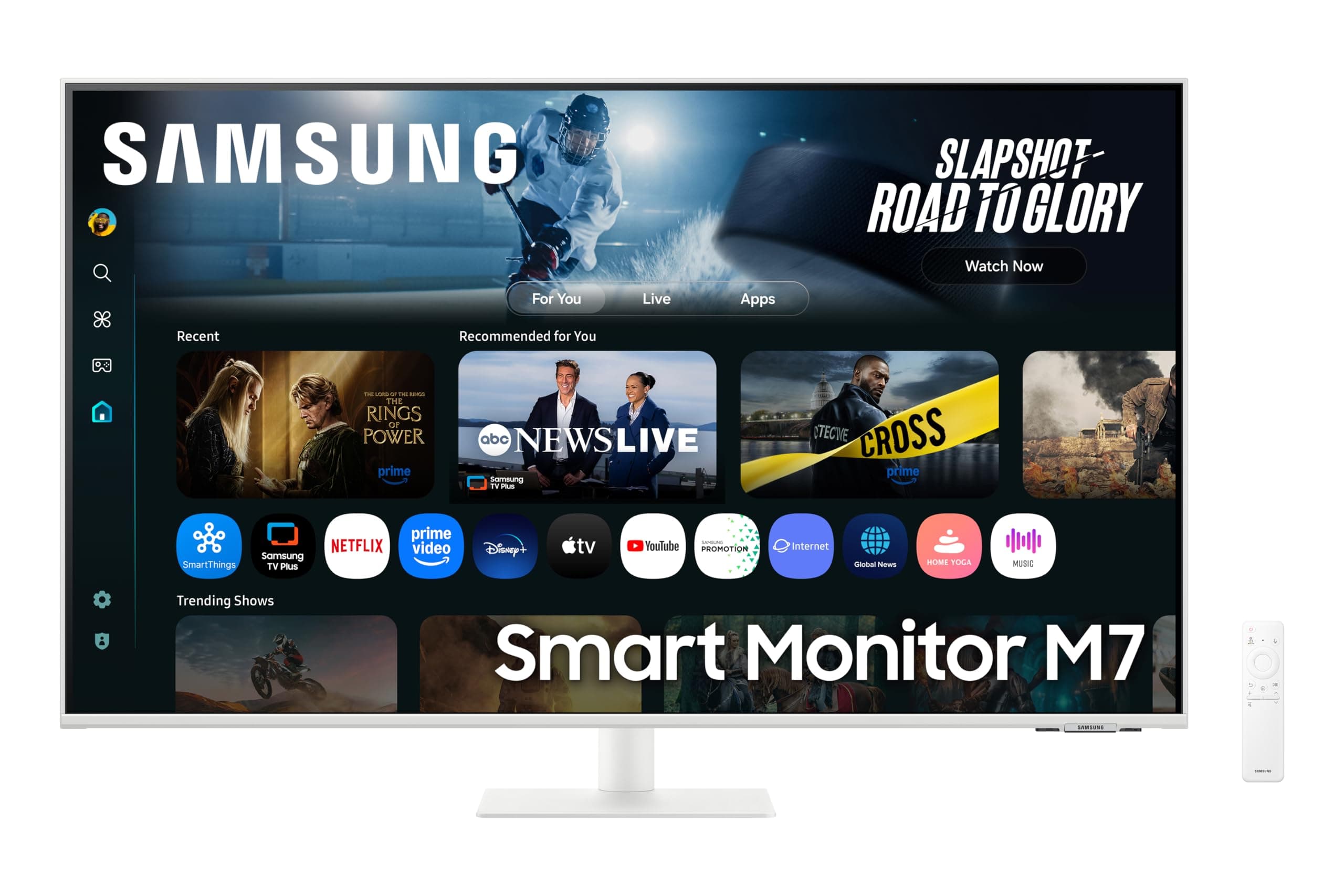 Samsung 43"(1.08m) 4K M7 Vision AI Smart Monitor|UHD 3840 x 2160|Smart TV Experience with AI|Type-C|Apple AirPlay|Gaming Bar|Remote|Speakers|Wi-Fi|Bluetooth|AI Picture & Sound|LS43FM701UWXXL|White