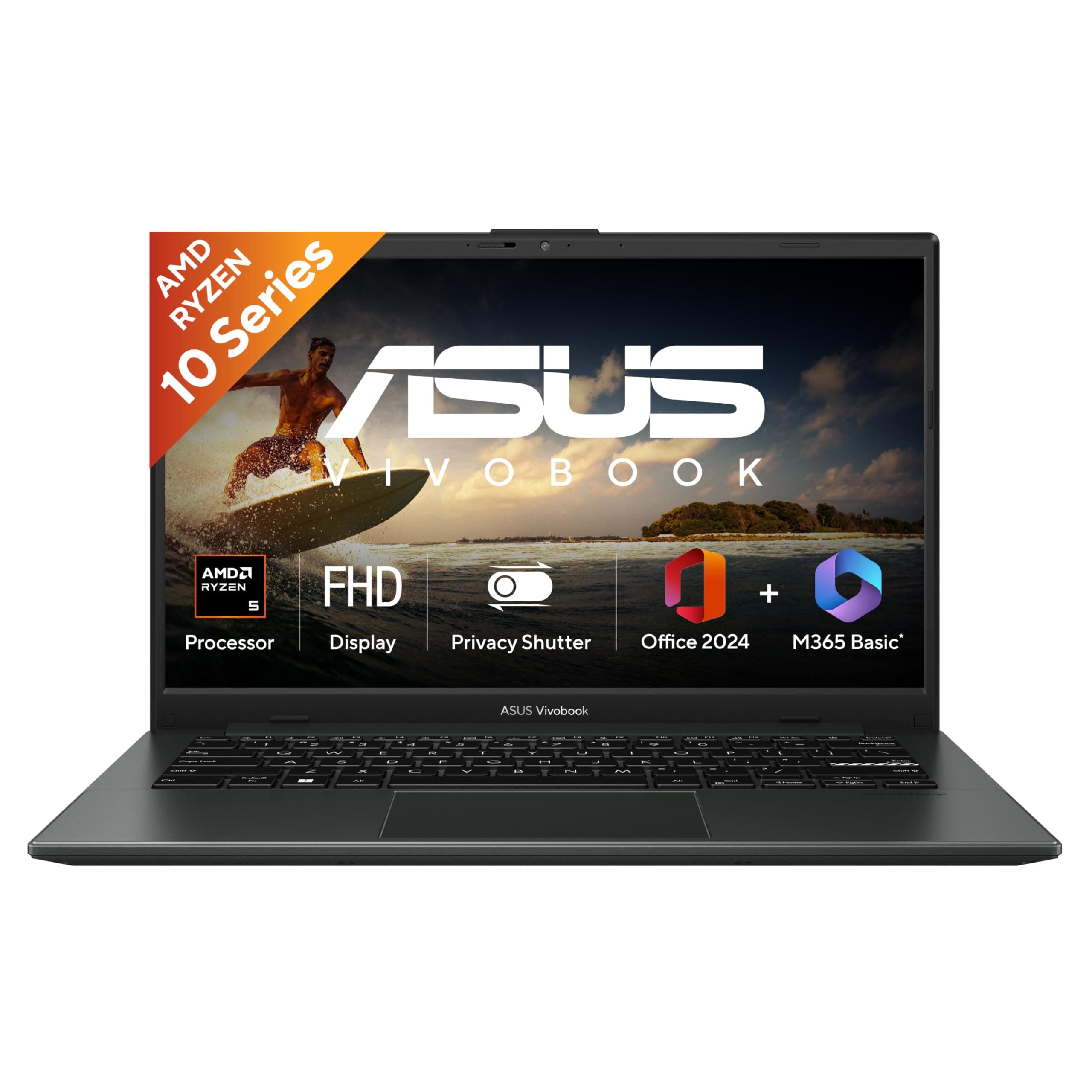 ASUS Vivobook Go 14 (2026),AMD Ryzen 5 40,AMD Radeon iGPU,8GB RAM,512GB SSD,FHD, 14"(35.5 cm),Windows 11 Home,M365 Basic(1 Year)* Office 2024,Mixed Black, 1.38 Kg, E1404FA-EB1415WS,Thin & Light Laptop