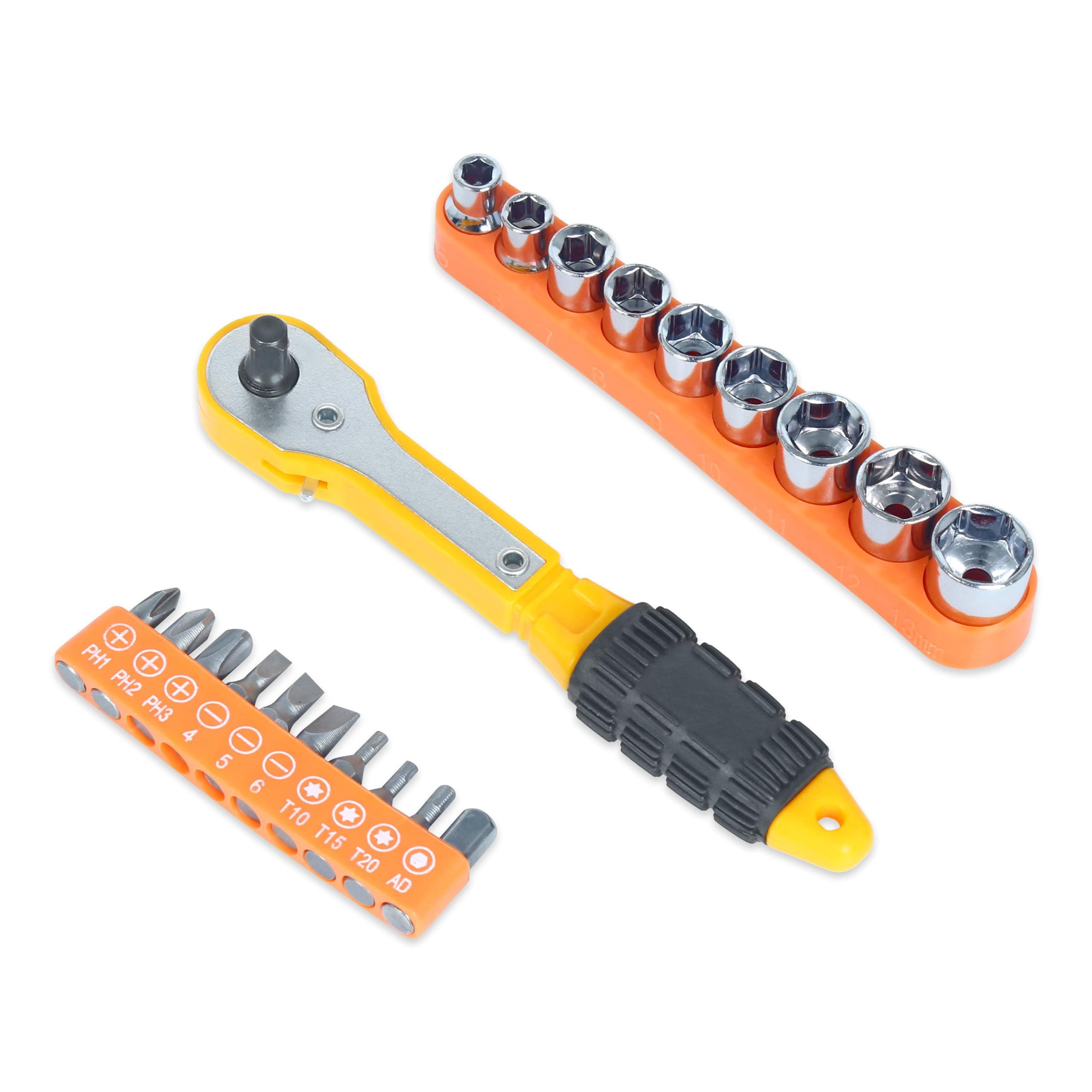 GLUN ® Double-Head Screwdriver Wrench, Combination Screwdriver Rod Ratchet, Mini Tool, Can Be Used For Mechanical Installation, Household Maintenance, Repair And Other Work