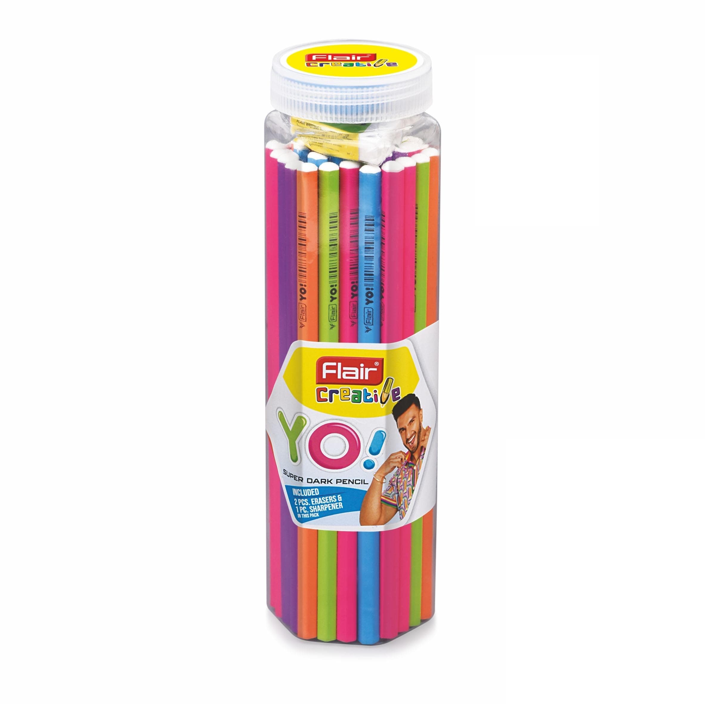 Flair Creative YO Wooden Pencil Pack of 50 – Premium HB Graphite Pencils for Smooth Writing, Drawing & Sketching | Durable & Eco-Friendly Wooden Body | Perfect for School, Office & Home Use