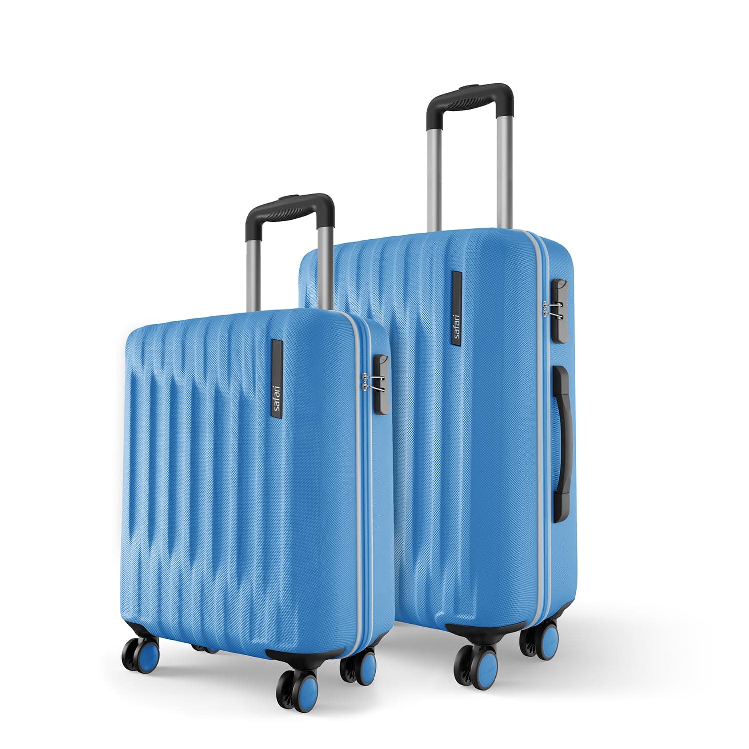Safari Ray Neo 8 Wheels Set of 2 (Cabin + Medium) Trolley Bags, Hard Case Polycarbonate 360° Spinner Wheeling Luggage for Men & Women,Travel Bag Suitcase (Marina Blue)