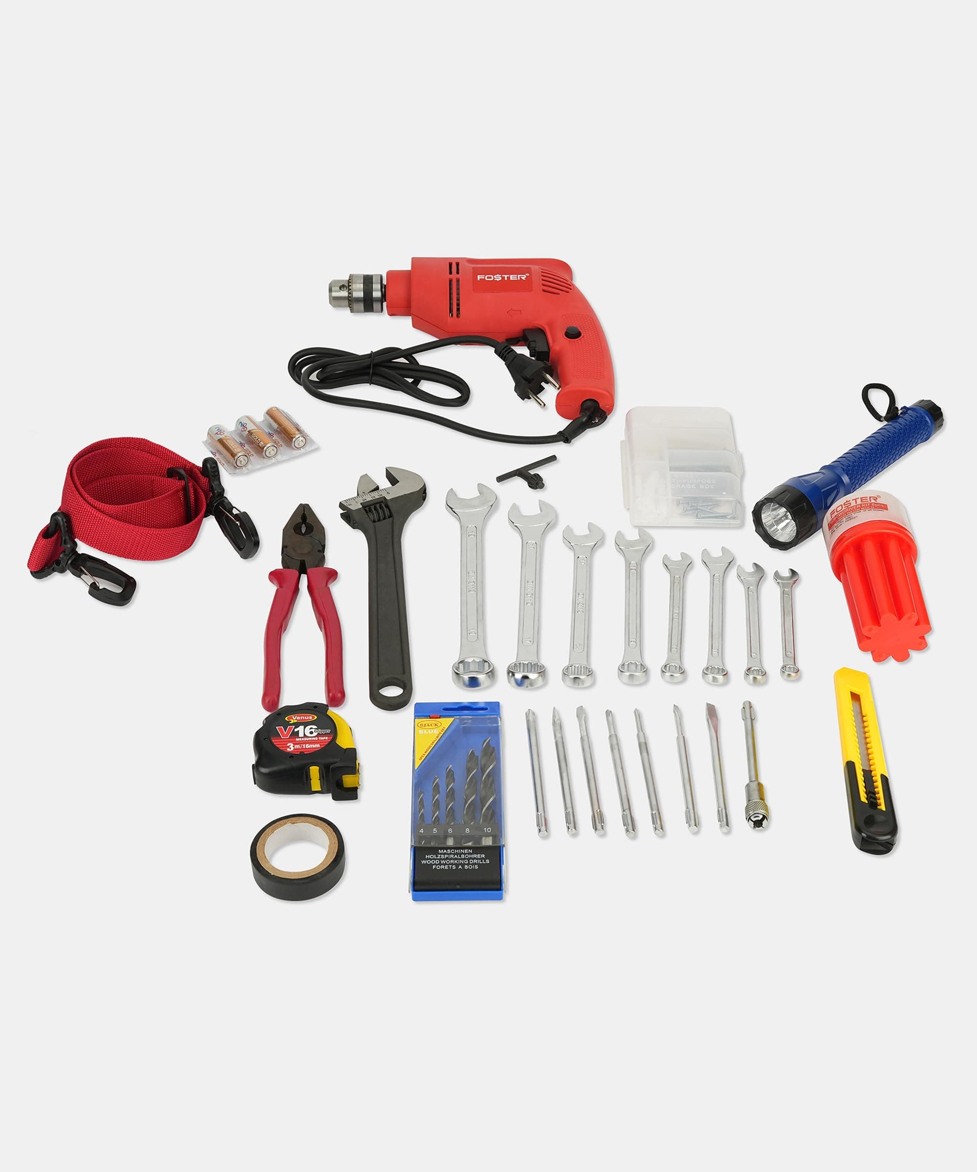 FOSTER FKS-032 SUPREME General Purpose tool bag with Forward/Reverse Drill machine Pistol Grip Drill MADE IN INDIA (10 mm Chuck Size)