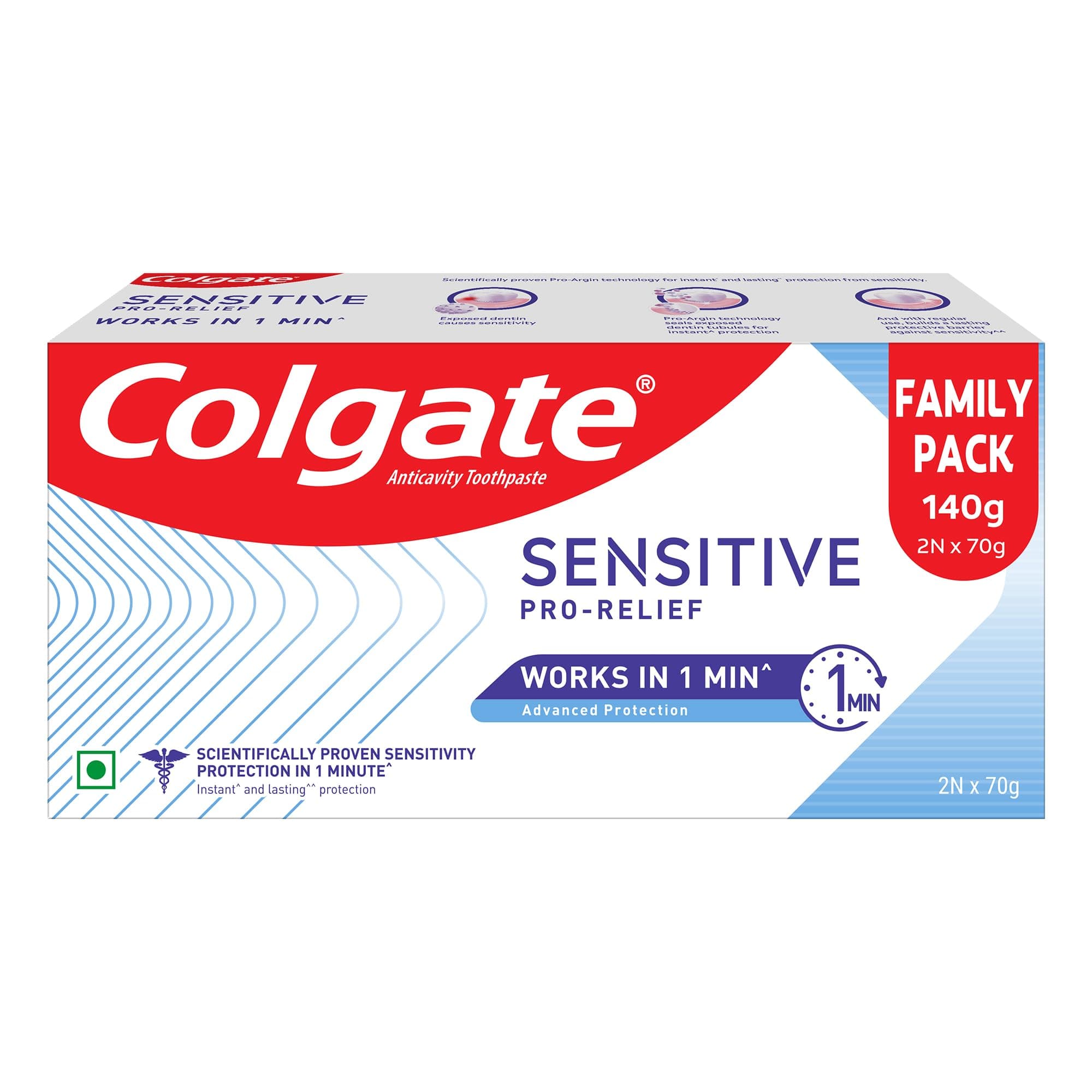 Colgate Sensitive Plus Toothpaste, With Pro Argin Formula for Sensitivity Relief, 140gm
