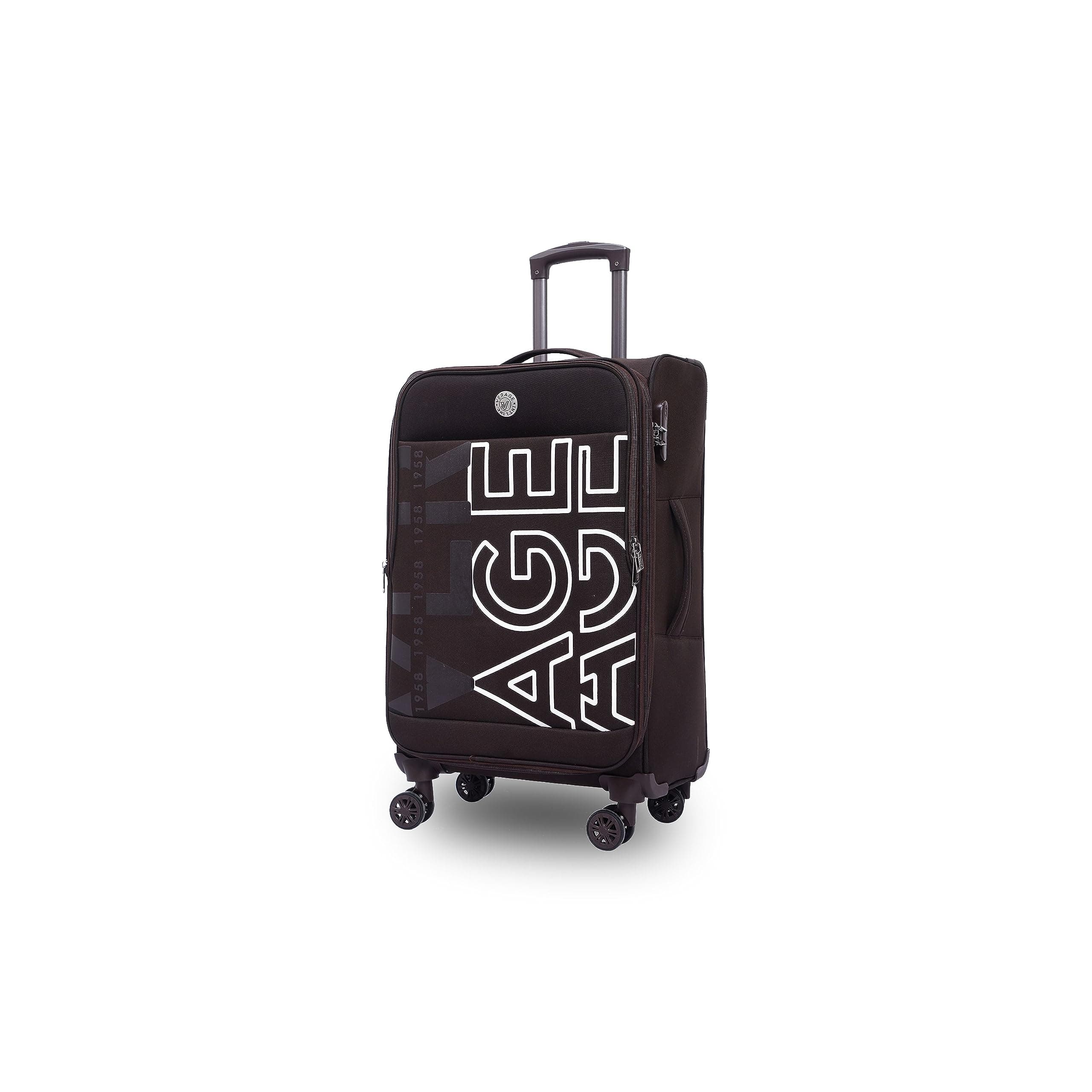 Verage Nevada 59 cm Soft-Sided Carry-On Cabin Size Expandable Suitcase 8 Wheel Spinner Luggage Trolley Bag (VRNVD1-20-BR)