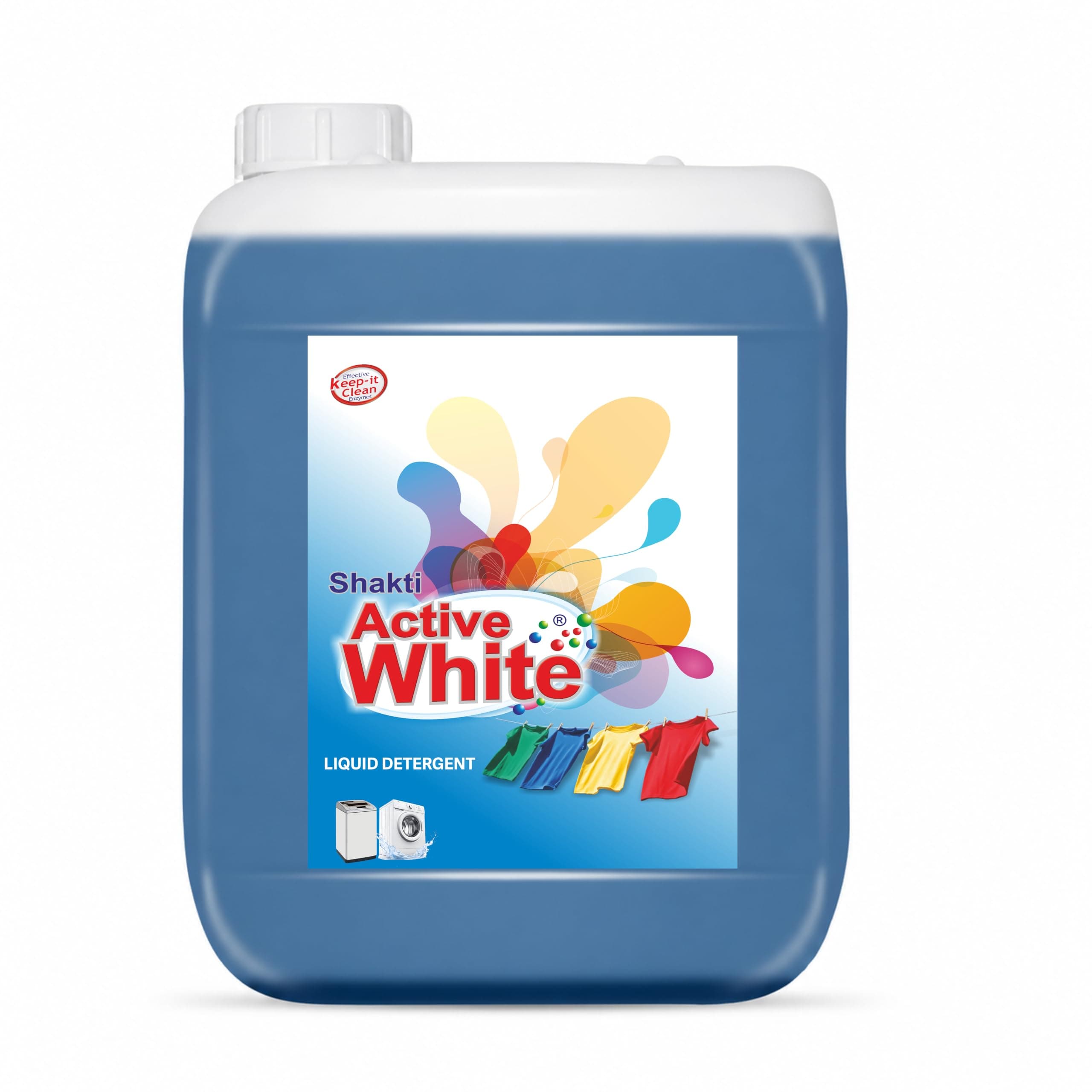 Active White Liquid Detergent - 10L Mega Jar | Lavender Fragrance | Powerful Stain Remover | Suitable for Front Load & Top Load Washing Machines & Bucket Wash | Gentle on Clothes