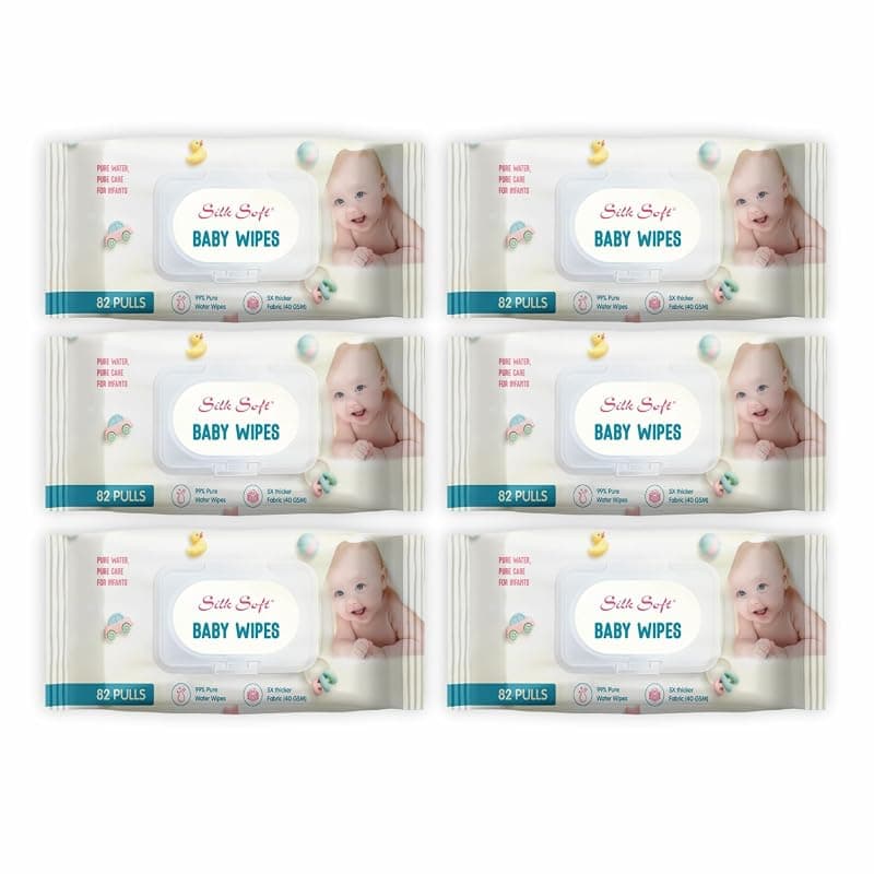 Baby Wet Wipes with Lid – 492 Wipes (82 x 6 Packs) | Fragrance-Free, Alcohol-Free & Hypoallergenic | Extra Thick, Moisturizing & Gentle on Sensitive Baby Skin