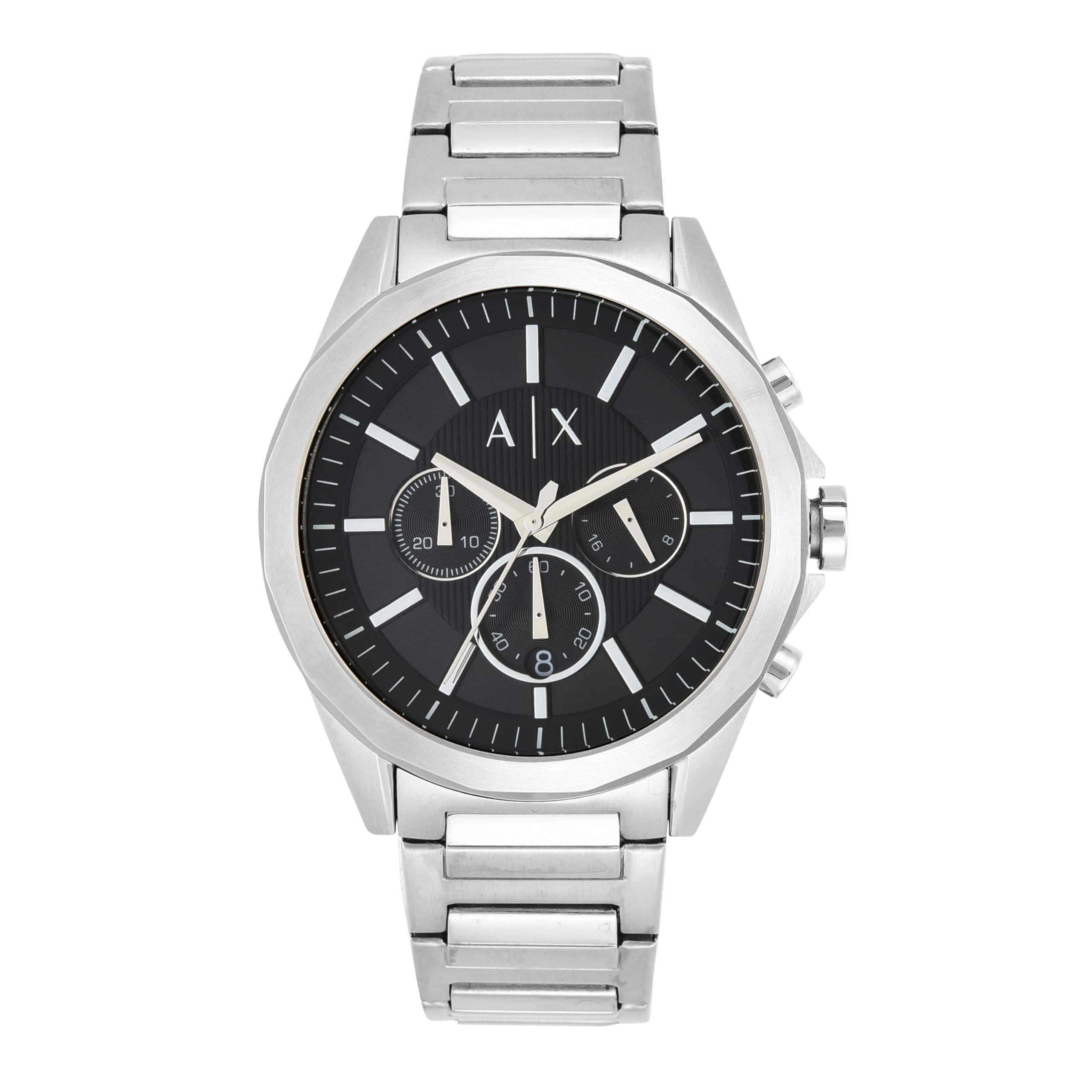 Armani Exchange Mens Drexler Stainless Steel Chronograph Watch - AX2600 (Black_Free Size)