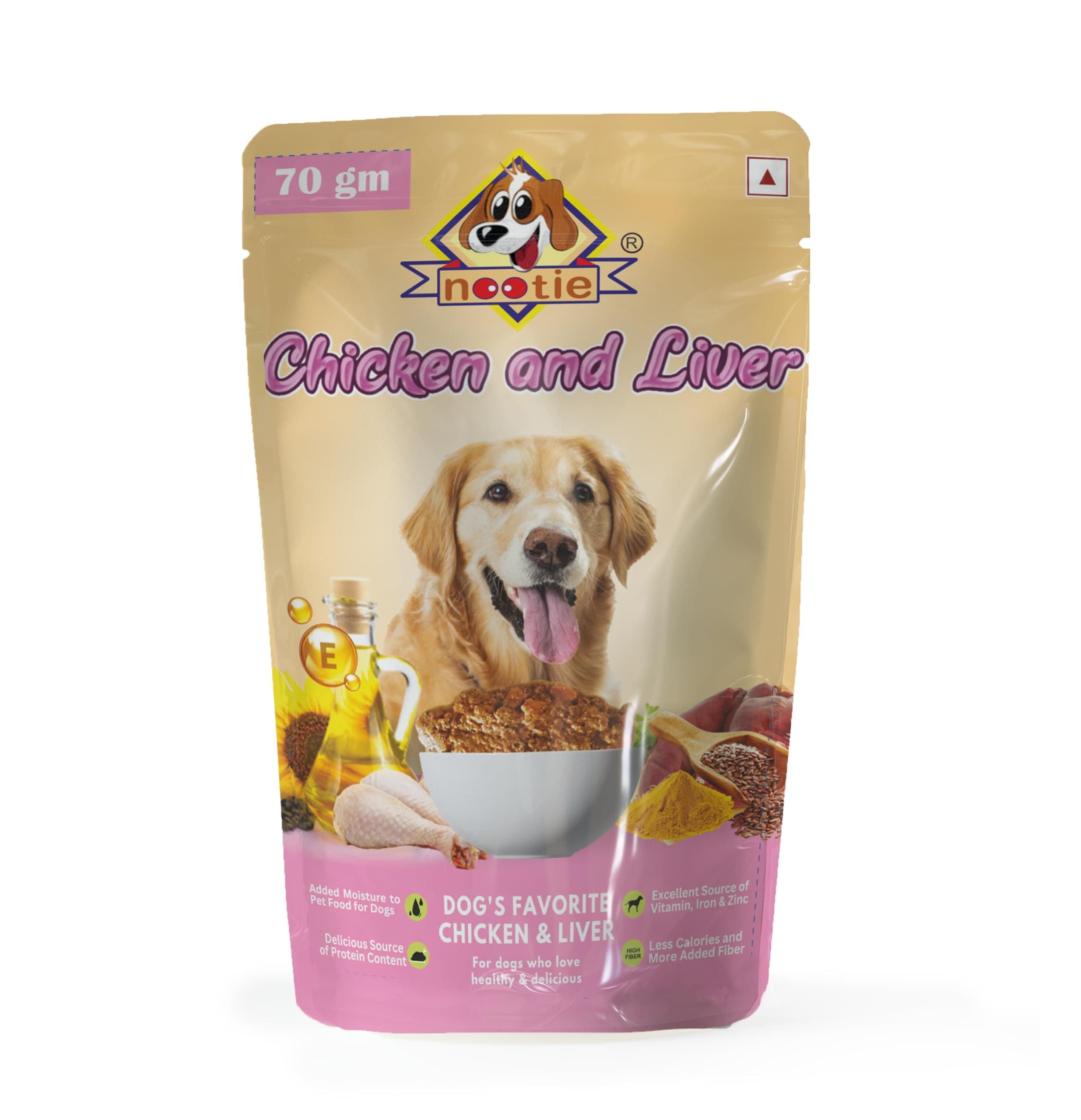 Nootie Dog's Favorite Chicken & Liver Gravy-(70g) Natural Ingredients, Easy to Digest, Enhances Dog Food Gravy for Dogs, Dog Chicken & Liver Gravy, Wet Gravy for Dogs, Dog Food Topper (Pack of 6x70g)