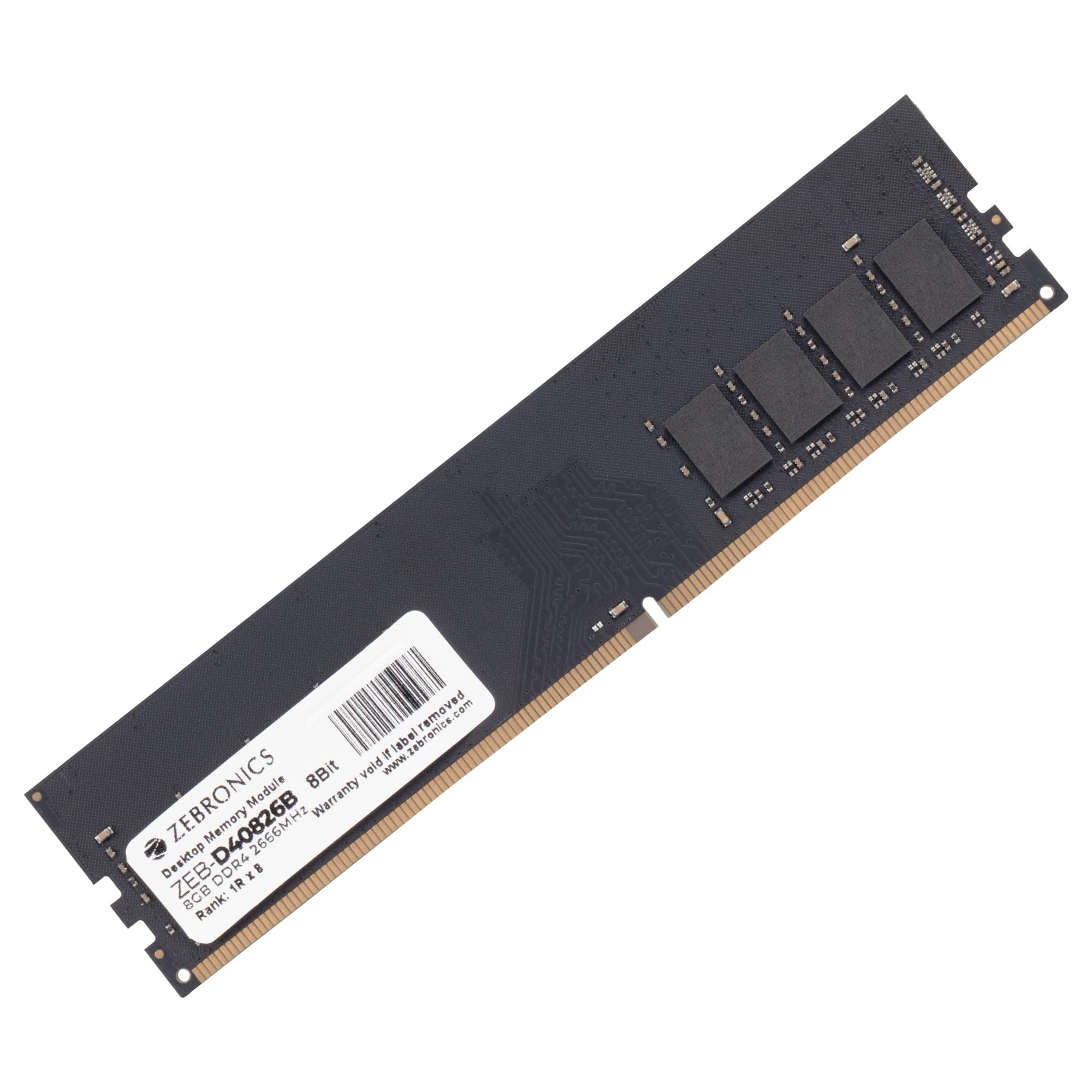 Zebronics 8GB DDR4 RAM for PC, 2666MHz, 8bit Architecture, Low Power Consumption, High Stability Performance (D40826B)