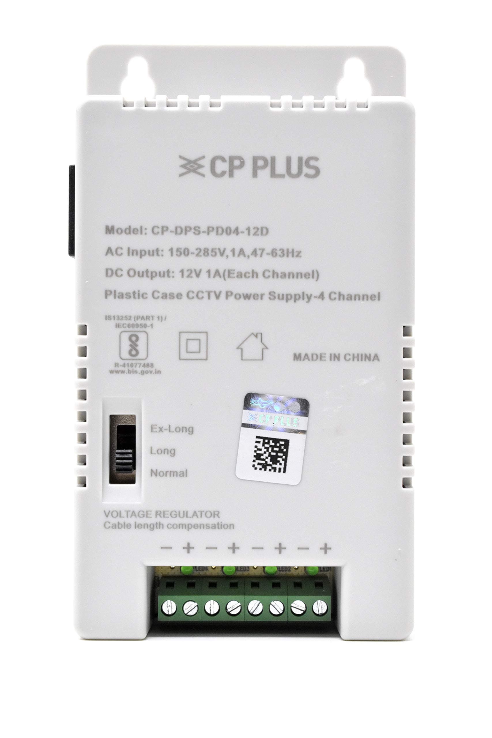 CP Plus CP-DPS-PD04-12D 12V 5Amp 4 Channel Fiber SMPS (Switched-Mode Power Supply) for CCTV Security Surveillance Camera Power Supply