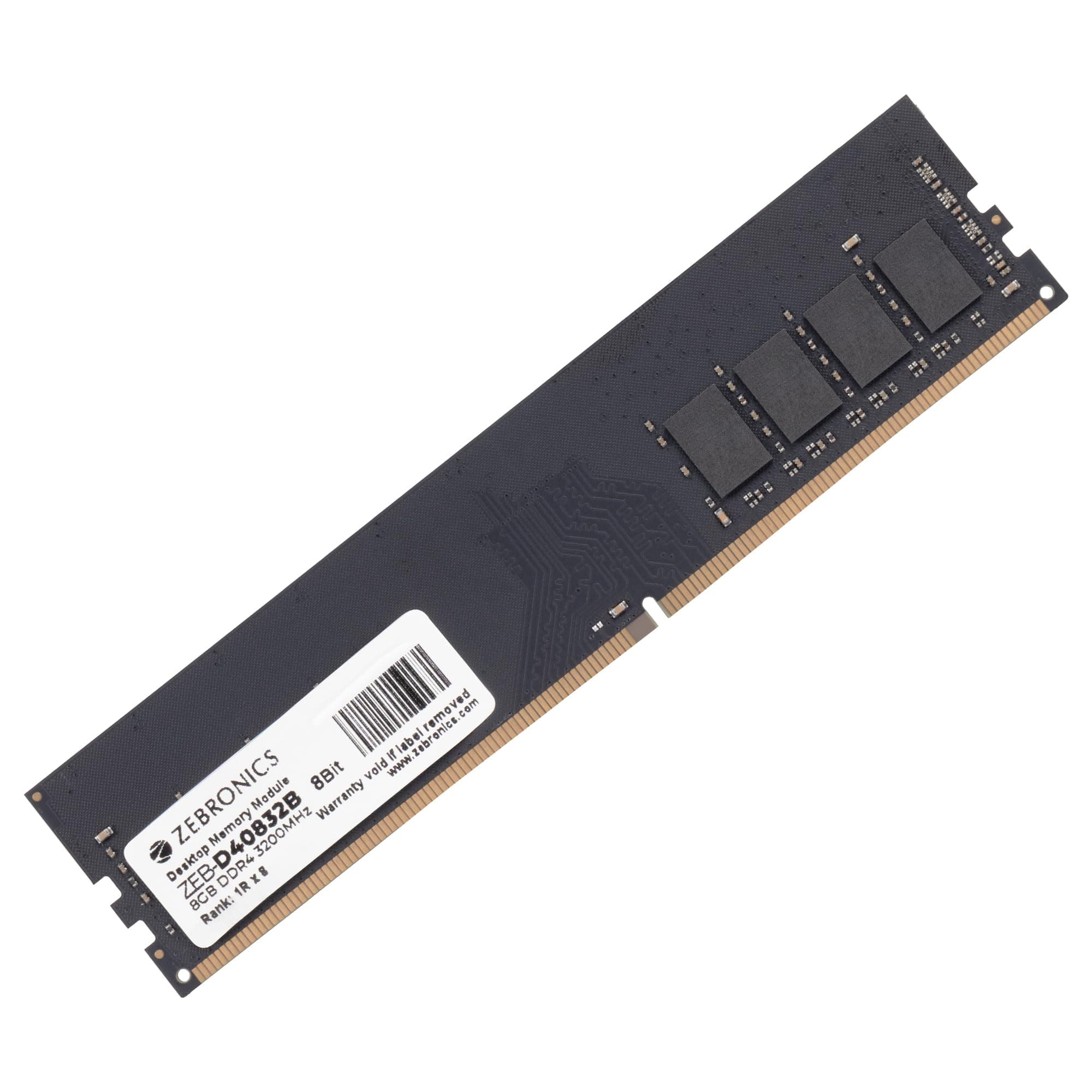 Zebronics 8GB DDR4 RAM for PC, 3200MHz, 8bit Architecture, Low Power Consumption, High Stability Performance (D40832B)