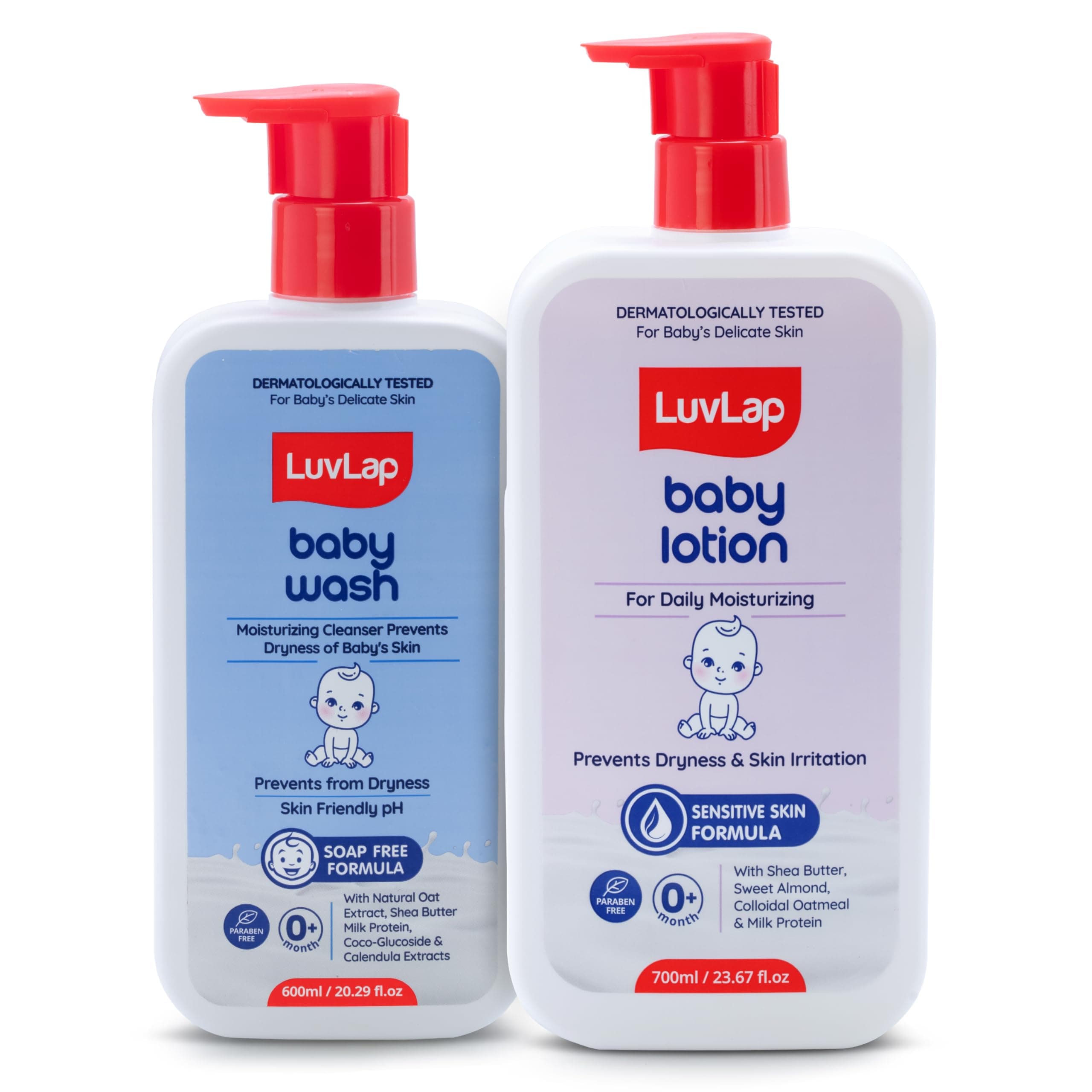LuvLap Baby Wash 600 ml + Baby Lotion 700 ml Combo Set