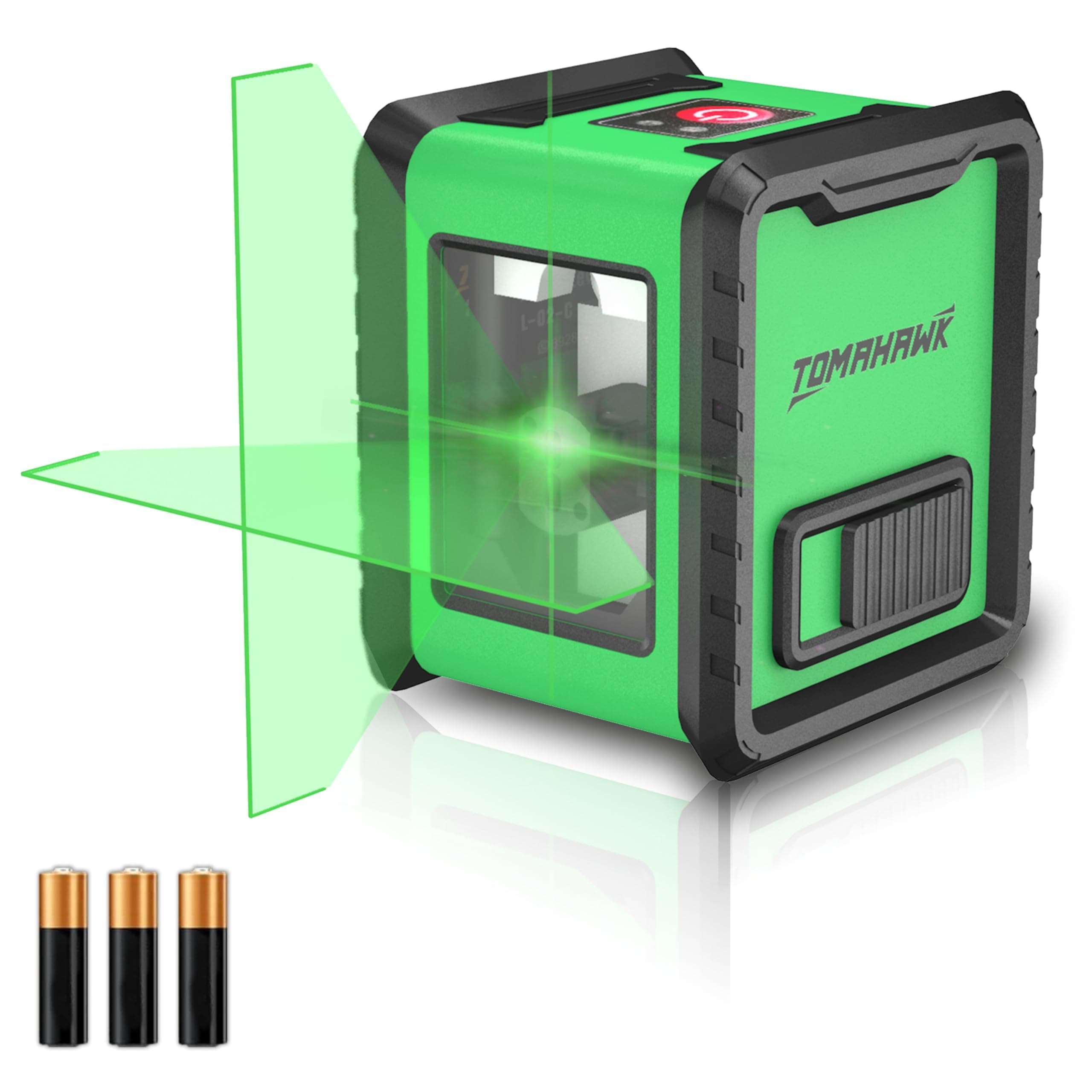 TOMAHAWK® TLC-2315-2 Line laser leveller | Compact 2 Green Line Laser Level - 98ft Green Cross Self-Levelling Laser Line for Construction | Heavy Duty & Durable Build