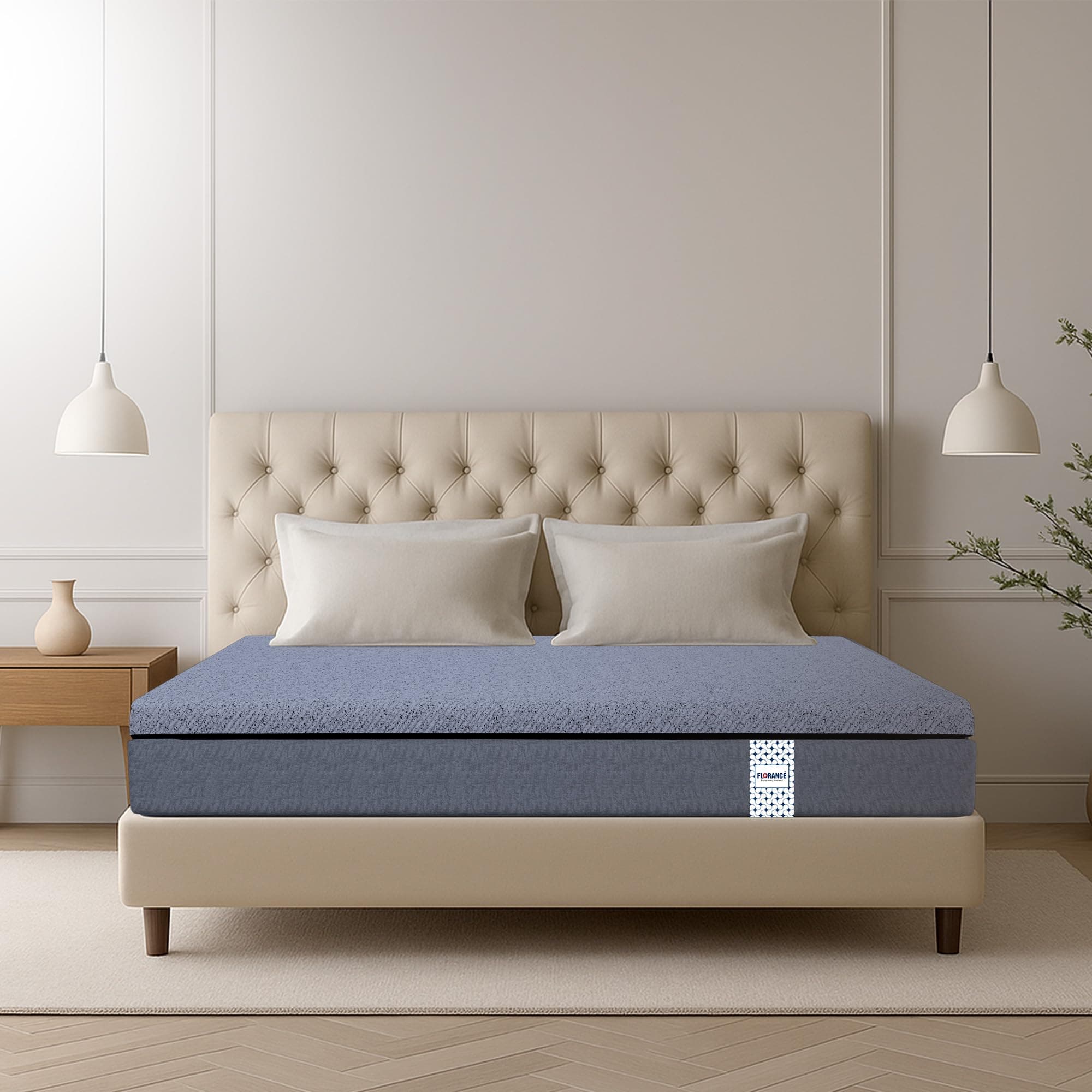 Florance Orthopedic Mattress with 7 Zone Air Gel Memory Foam, Medium-Firm, Pressure Relief, Oeko Tex Certified Fabric, Zero Partner Disturbance, King Size Mattress, 12-Year Warranty, 72x72x6