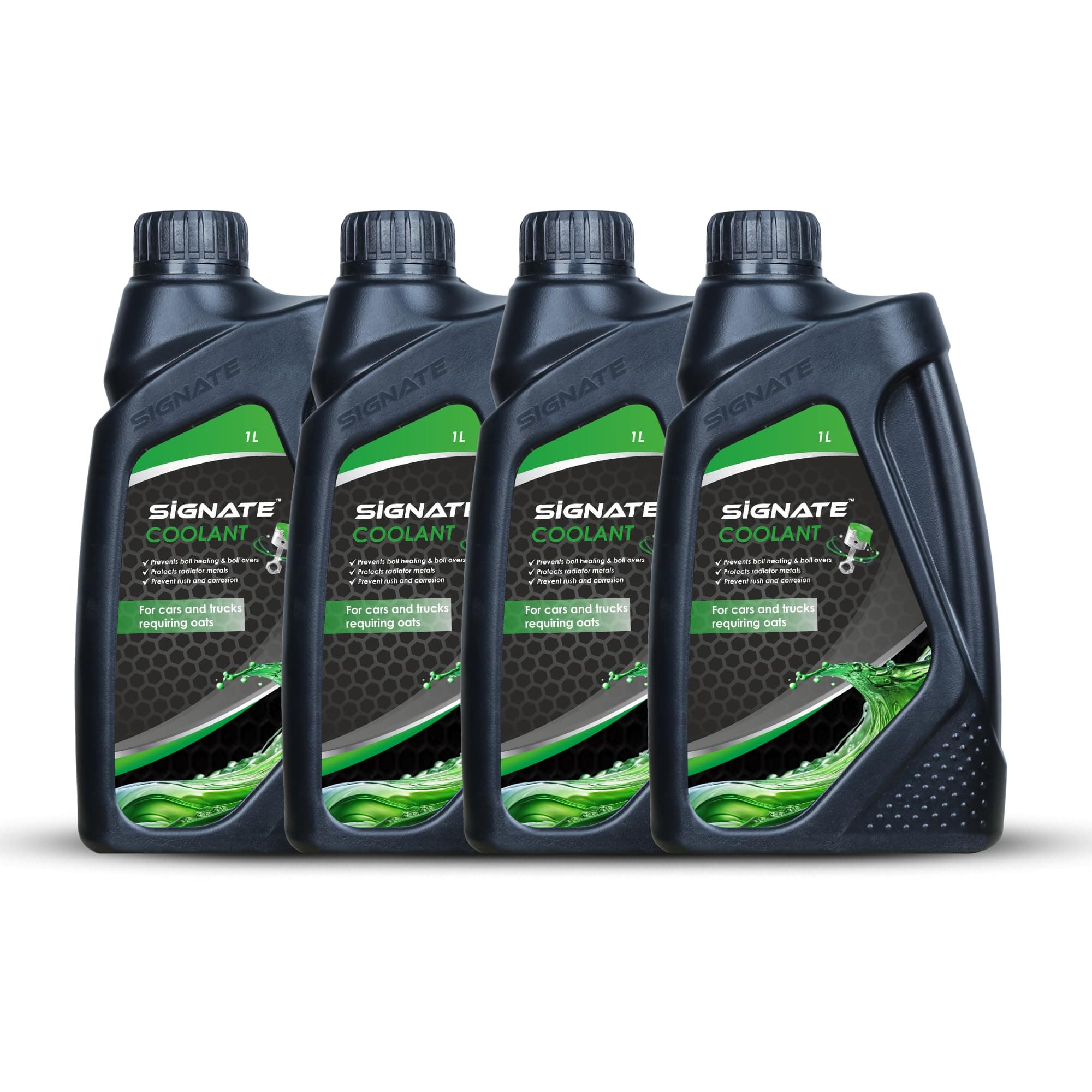 Signate Coolant Water for Cars Premium Engine Coolant Liquid - 1L Compatible with Most Vehicles (Pack 4)