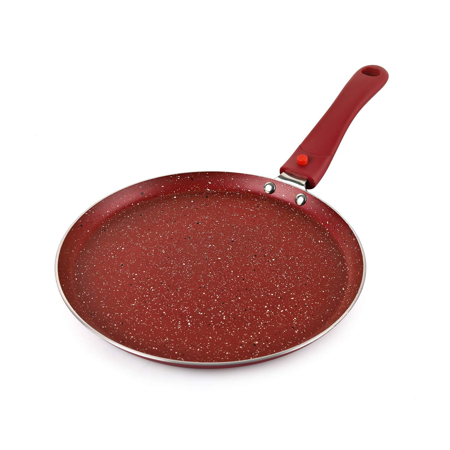 Cello Cookwell Non Stick Granite Dosa Tawa with Detachable Handle, Wine Red, Dia - 280mm
