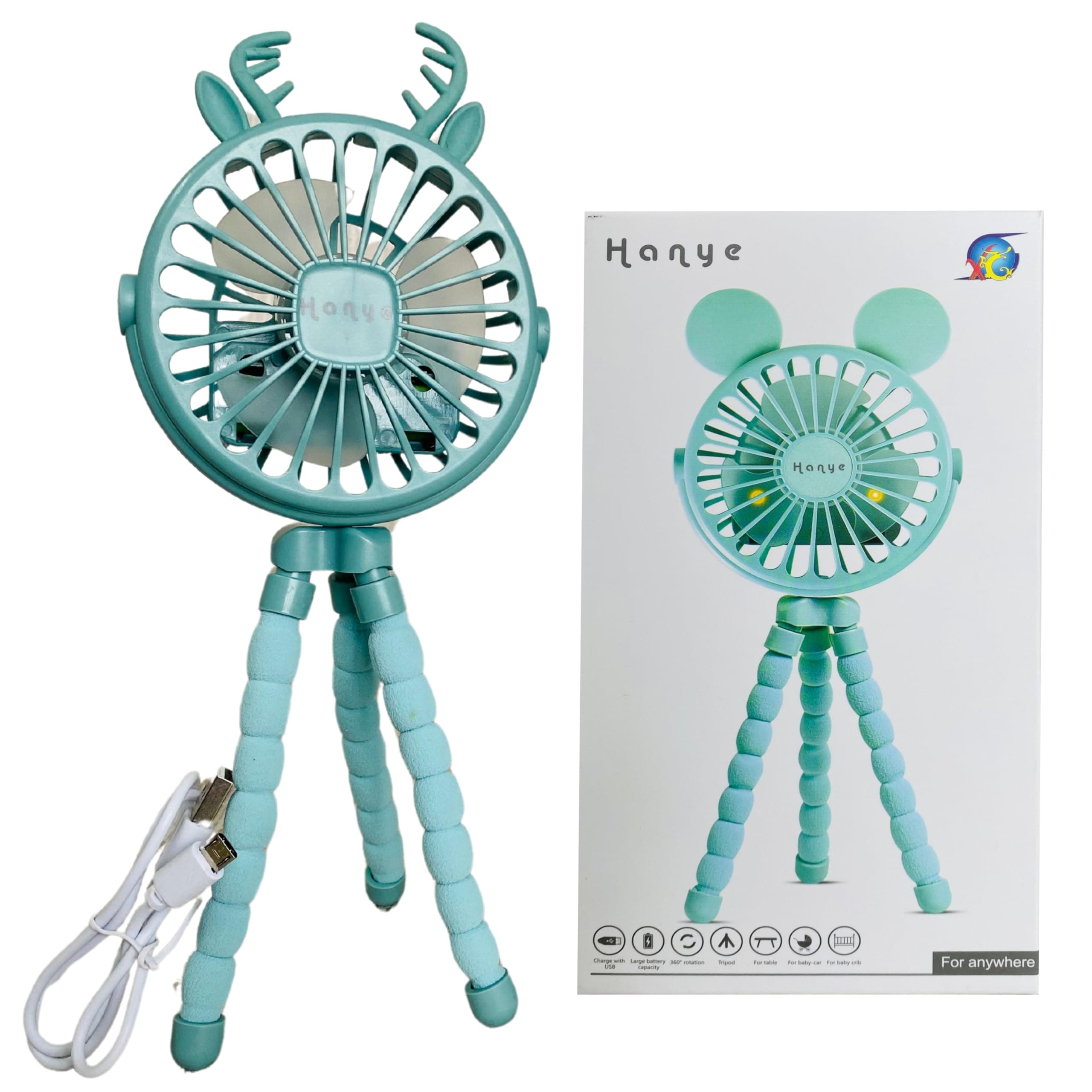 TINYBERG Handheld Portable USB Fan For Baby Strollers, Baby Crib, Baby Cot Bed, Baby Feeding Chair, High Chair, Home, Offices