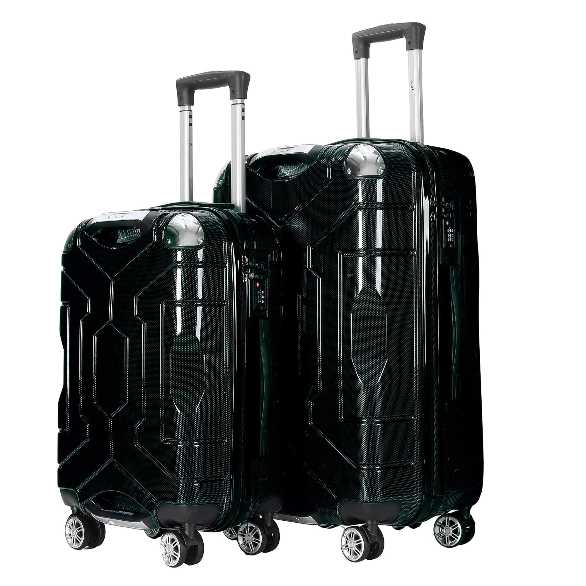 Story@Home Set of 2 Small & Medium Trolley Bags for Travel, Check in 8 Wheels 360 Rotating Luggage Trolley Bags for Travel, Suitcase (Dark Green,| 51cm | 61 cm)