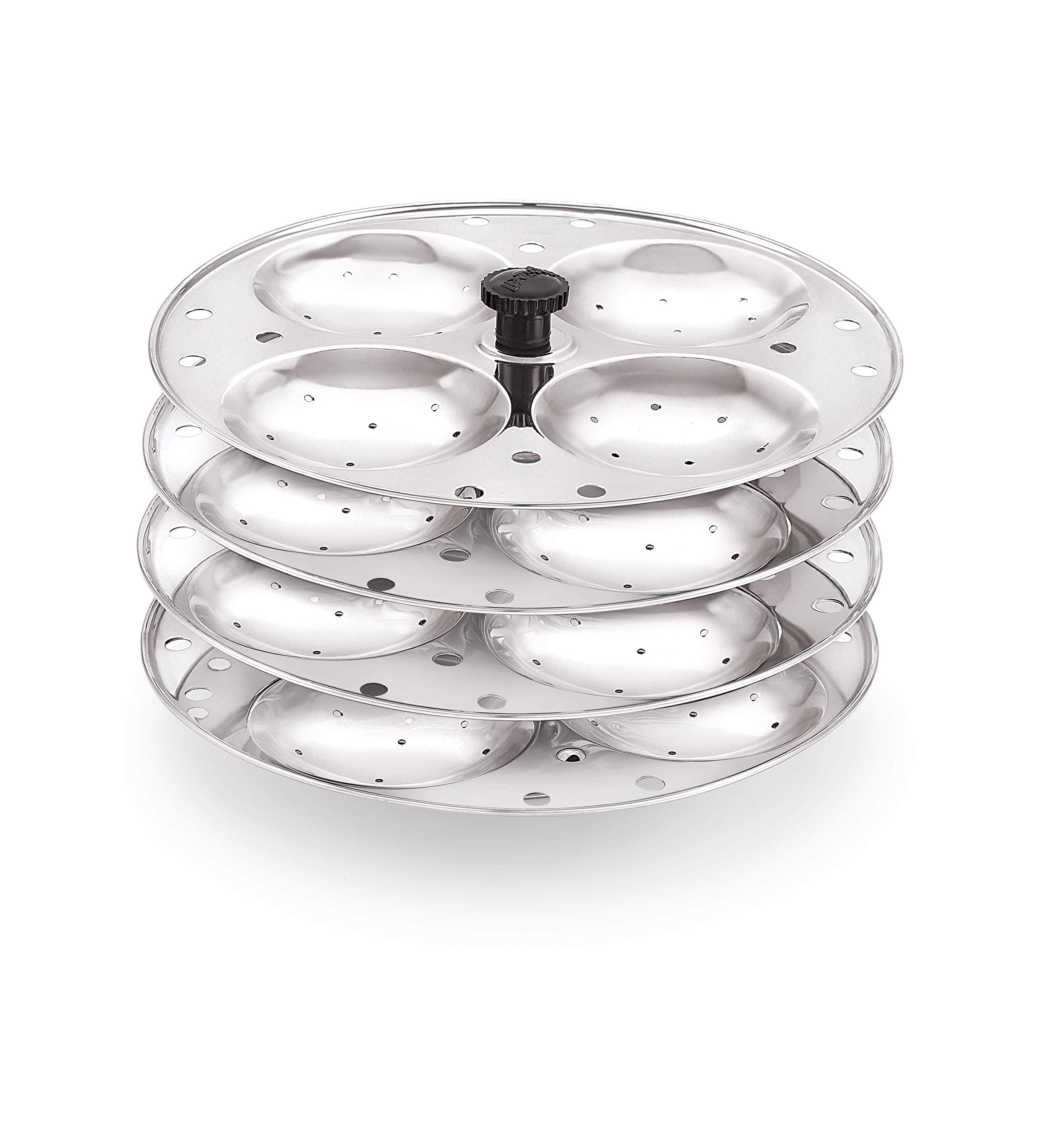 Komal Stainless Steel Idly Stand Suitable for Outer Lid Cooker,4x4 Plates,Silver